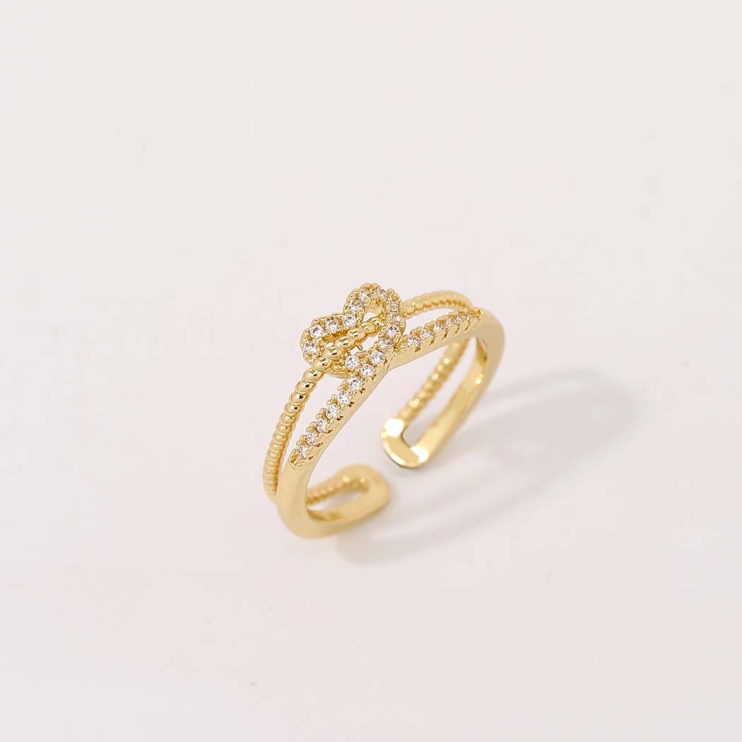 Loving Heart Zircon Ring Electroplated Real Gold Fashion Personality Affordable Luxury Ins Style