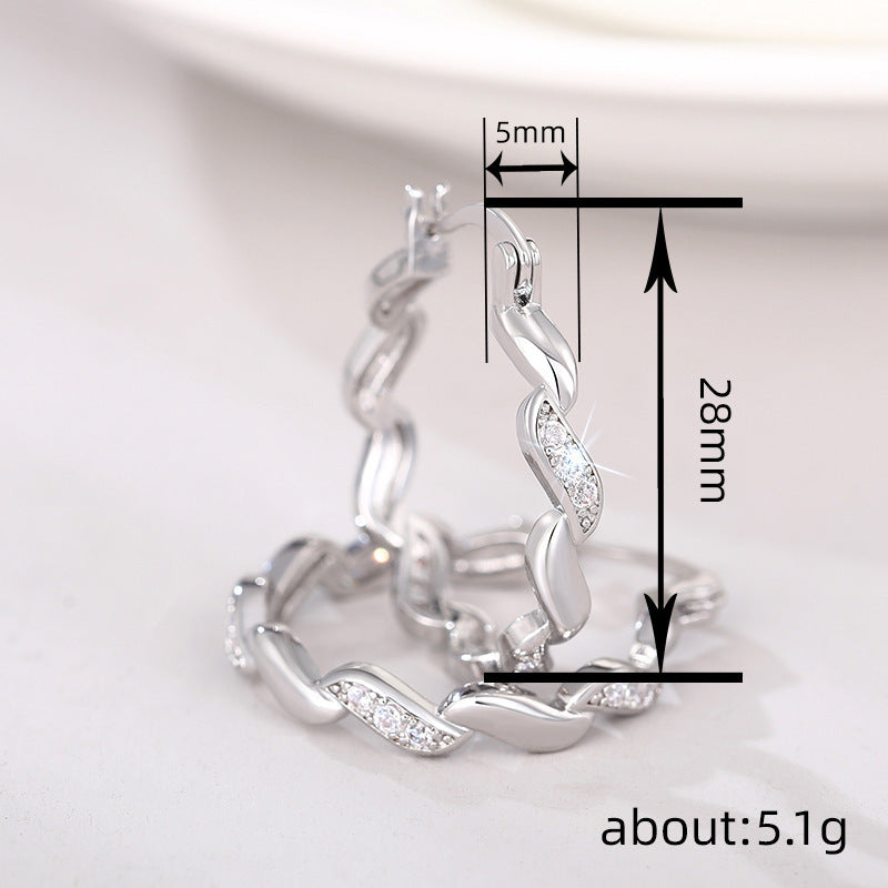 Affordable Luxury Style Fashion Zircon Shiny Geometric Earrings