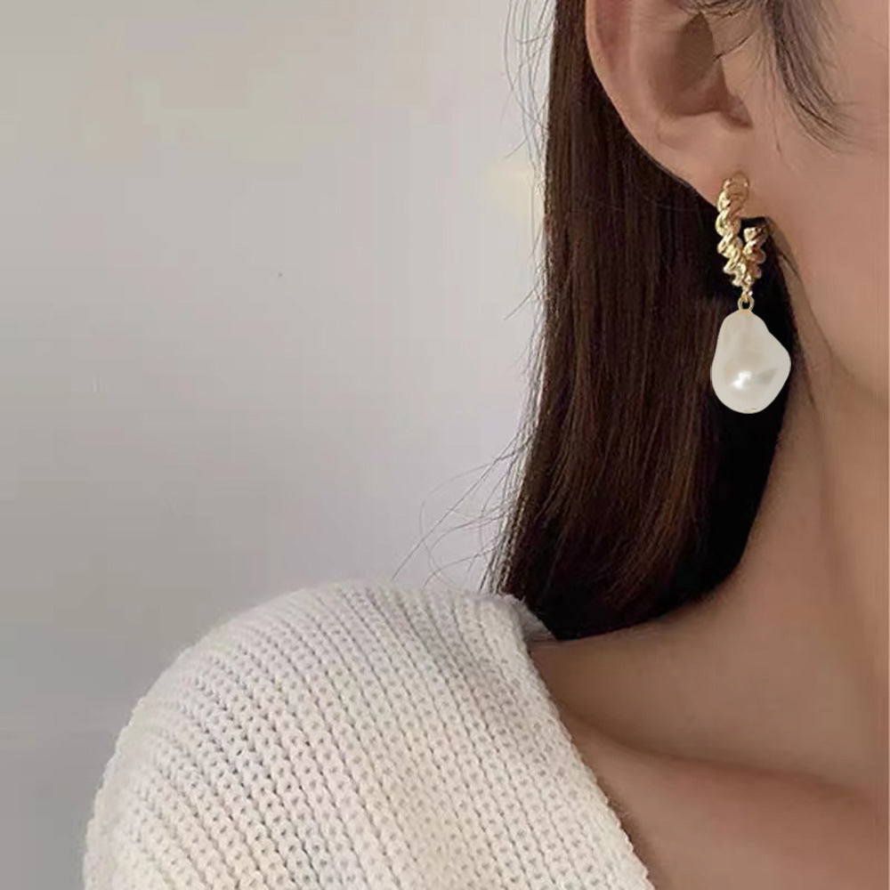 Irregular Pearl Earrings Jewelry Girl