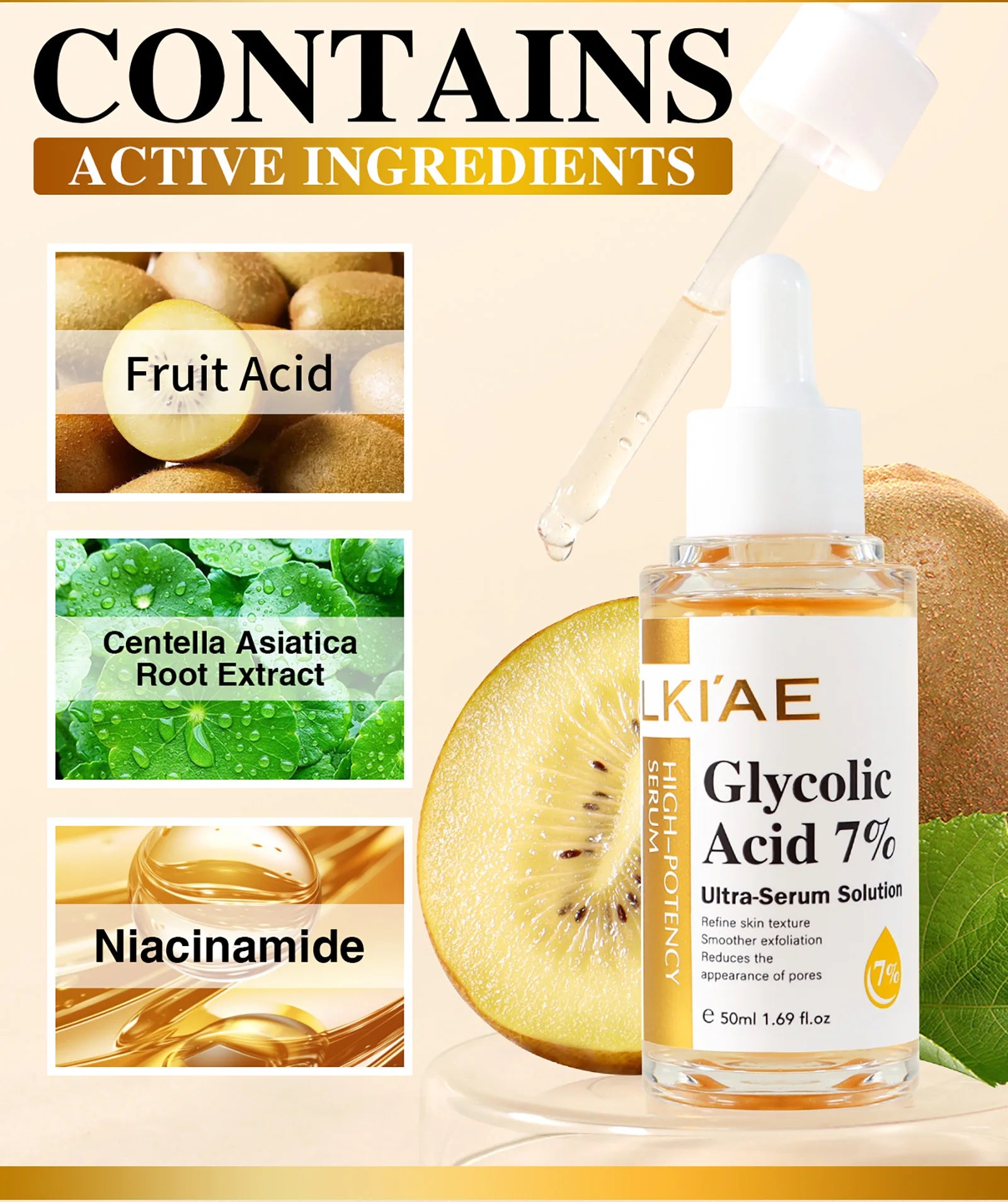 LKIAE Rejuvenate Day And Night Face Cream, Brightening, Deeply Moisturizes, Create Glass-Textured Skin, With 7% Glycolic Acid