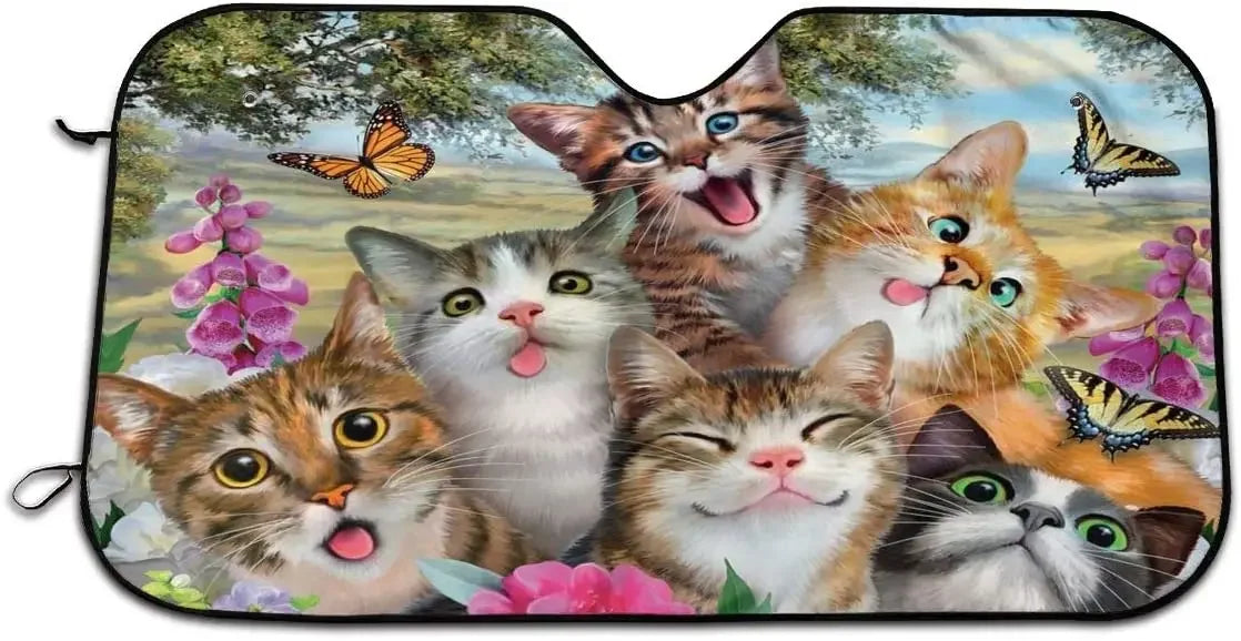 Foruidea Funny Raccoon Car Windshield Sun Shade Auto Sunshade for Car Truck SUV-Blocks Uv Rays Sun Visor Protector-Keeps Your Ve