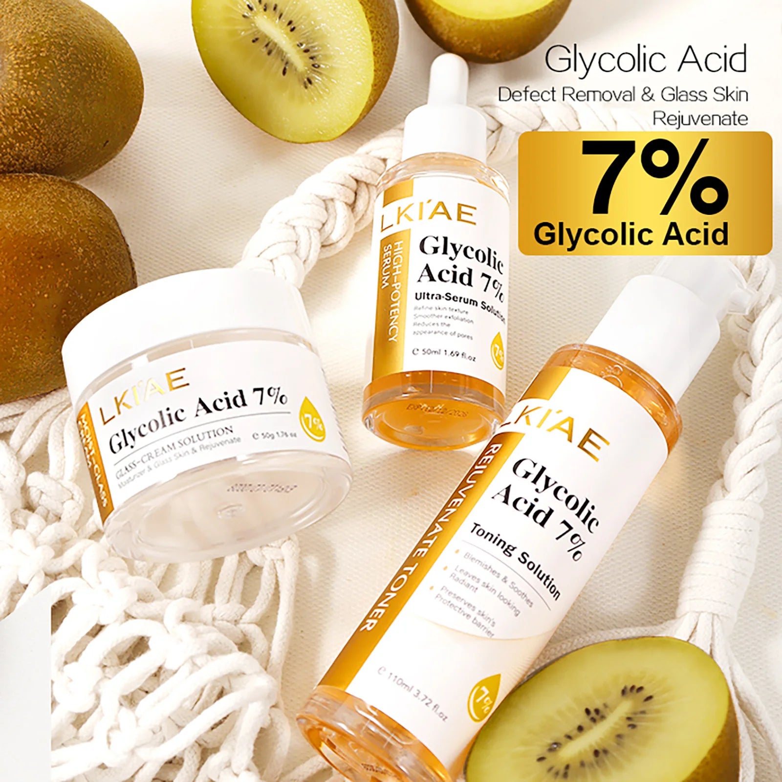 LKIAE Rejuvenate Day And Night Face Cream, Brightening, Deeply Moisturizes, Create Glass-Textured Skin, With 7% Glycolic Acid