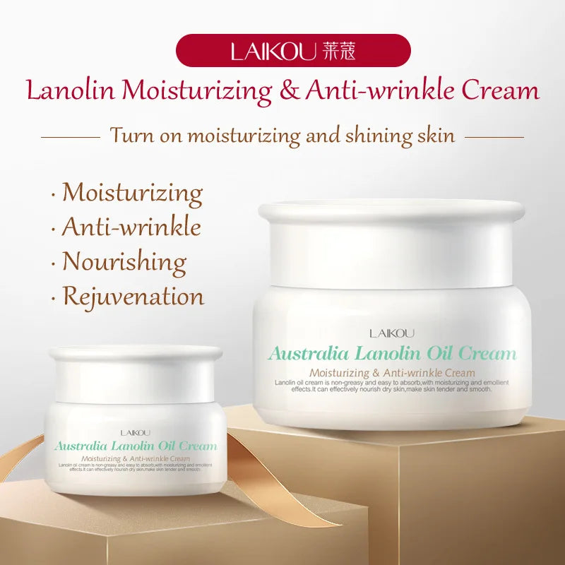 Lanolin Oil Wrinkle Removal Cream Anti Aging Lift Firming Face Cream Repair Damaged Skin Moisturizing Nursing Skin Care