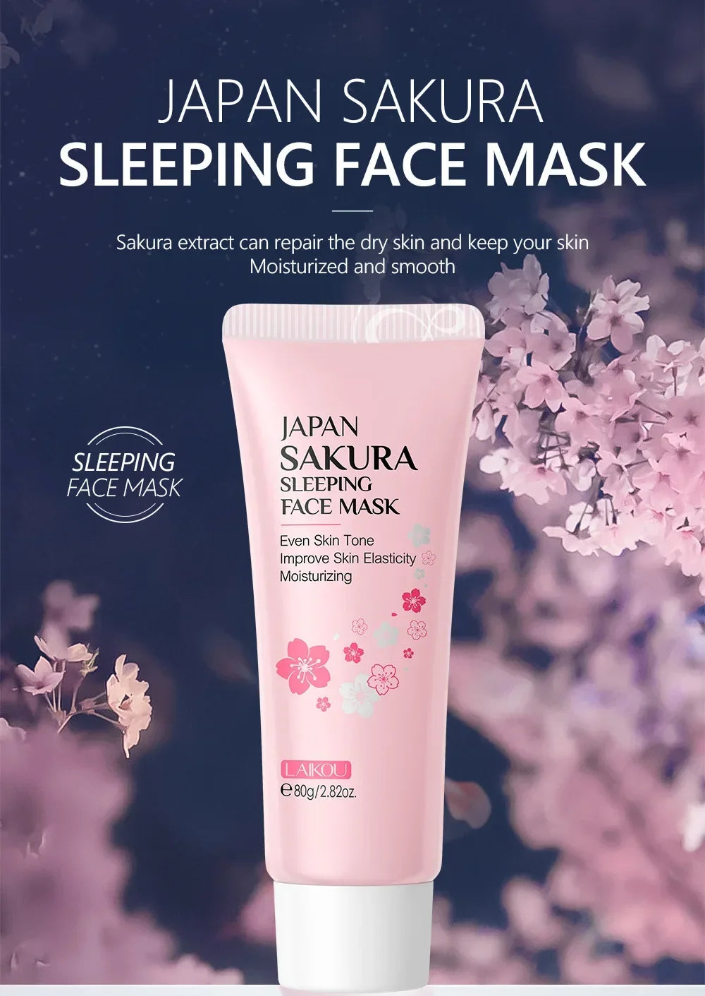 LAIKOU Moisturizing Facial Mask Hydrating Sleeping Face Sheet Masks Repairing & Nourishing Night Face Mask Skin Care 80g
