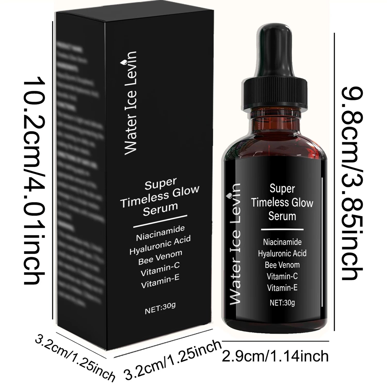 Timeless Glow Serum—Powered by Niacinamide, Hyaluronic Acid, Bee Venom Vitamin C+E Brightens, Repairs, Rejuvenates.