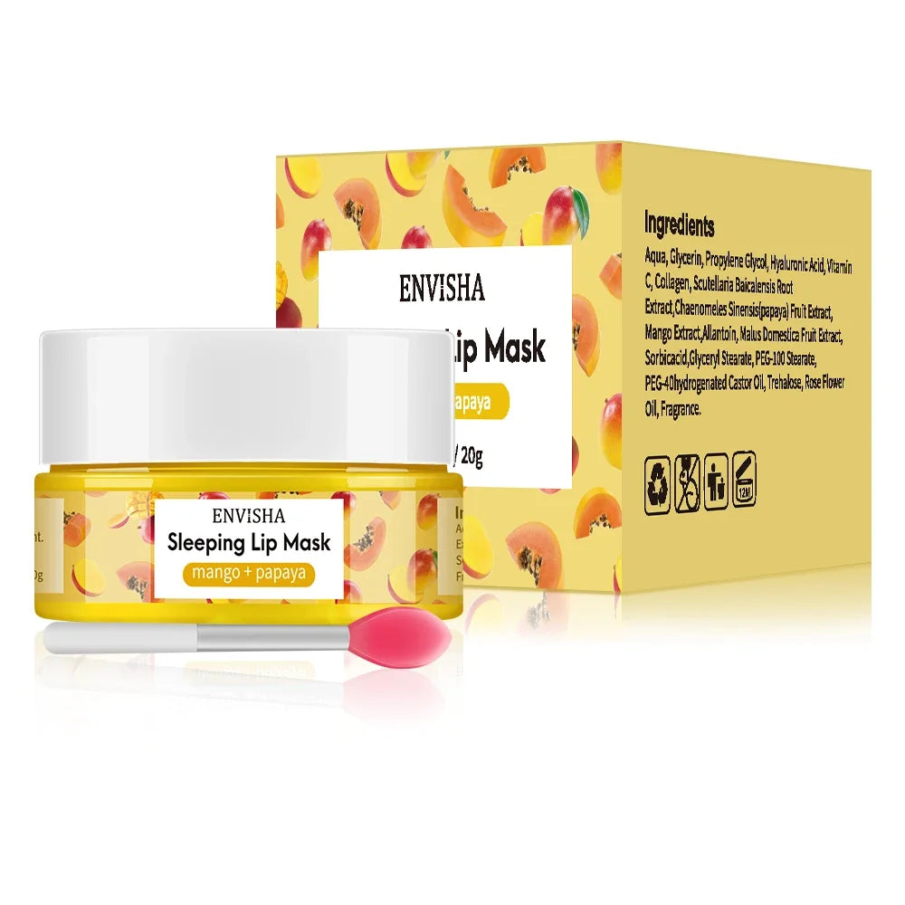 ENVISHA Watermelon Lip Sleep Mask Night Sleeping Maintenance Moisturizing Fade Lines Nourishing Balm Skin Care Beauty Health 20g