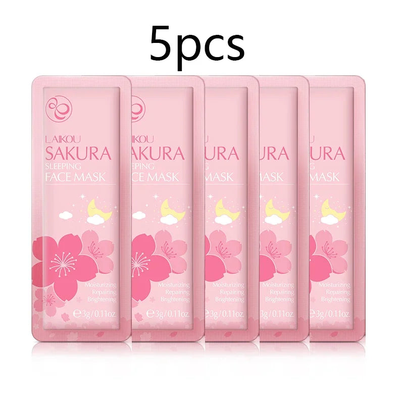 LAIKOU Moisturizing Facial Mask Hydrating Sleeping Face Sheet Masks Repairing & Nourishing Night Face Mask Skin Care 5pcs