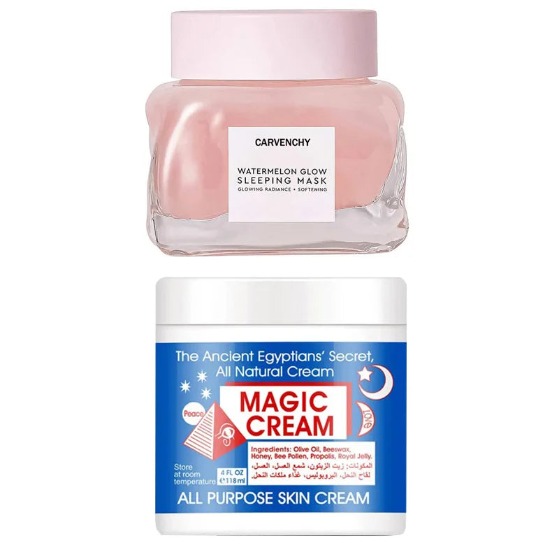 Watermelon Sleeping Mask Softening Face Moisturizer Oily Skin Hydrating Overnight With Hyaluronic Acid Skin Care Or Face Cream