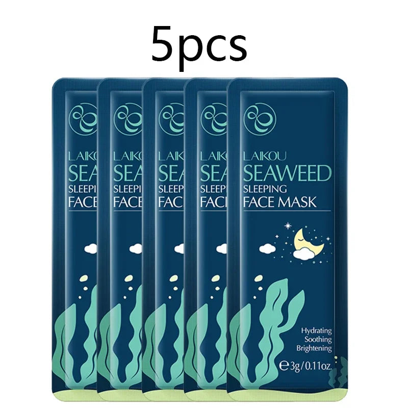 LAIKOU Moisturizing Facial Mask Hydrating Sleeping Face Sheet Masks Repairing & Nourishing Night Face Mask Skin Care 5pcs