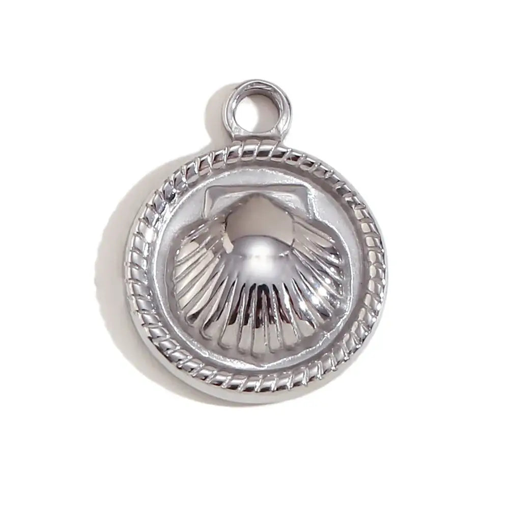 Face Sun Oval Cross Sunflower Relief Long Eyelashes Sparkling Eyes A Rose Round Pendant 316L Stainless Steel Silver Color
