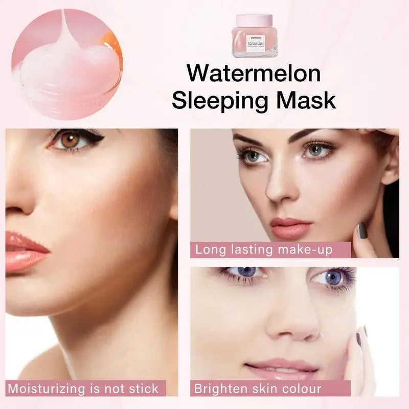 Watermelon Sleeping Mask Softening Face Moisturizer Oily Skin Hydrating Overnight With Hyaluronic Acid Skin Care Or Face Cream