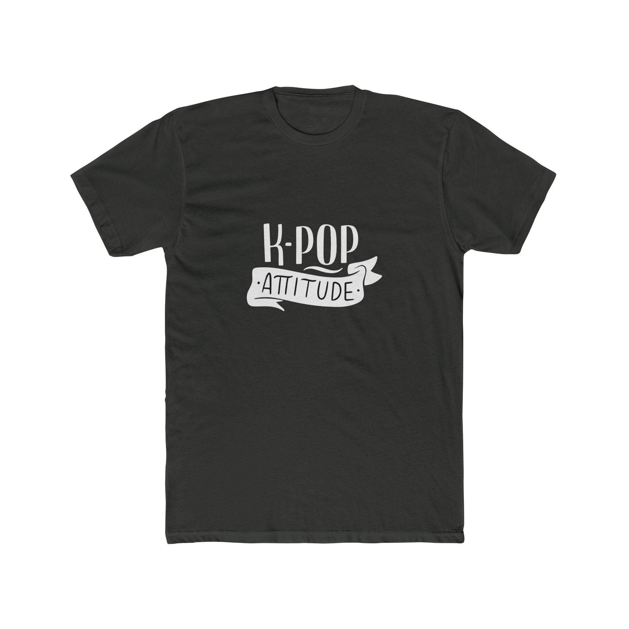 K-Pop Attitude Design Unisex Cotton Crew Tee, Bold and Trendy, Perfect for K-Pop Fans, Comfortable & Stylish, Great Gift for Music Lovers