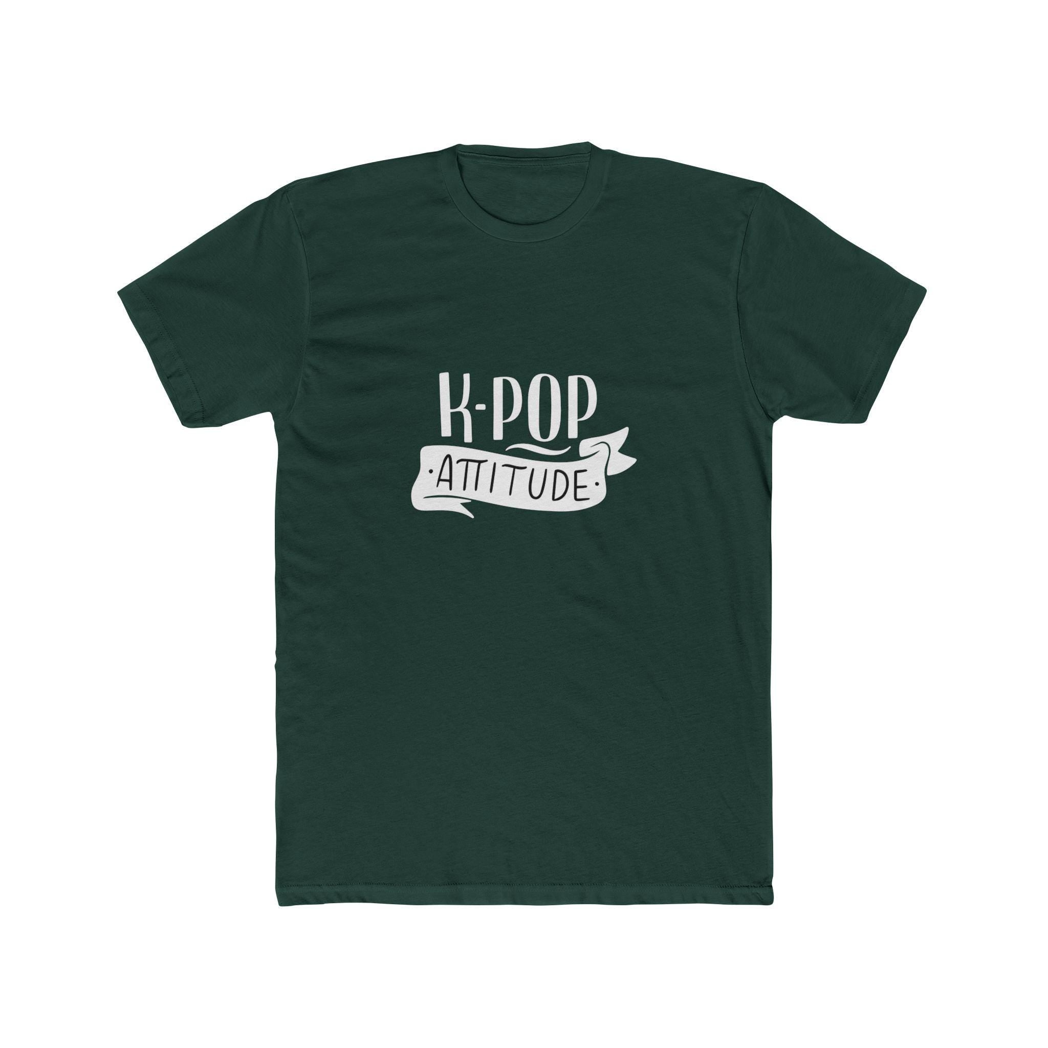 K-Pop Attitude Design Unisex Cotton Crew Tee, Bold and Trendy, Perfect for K-Pop Fans, Comfortable & Stylish, Great Gift for Music Lovers