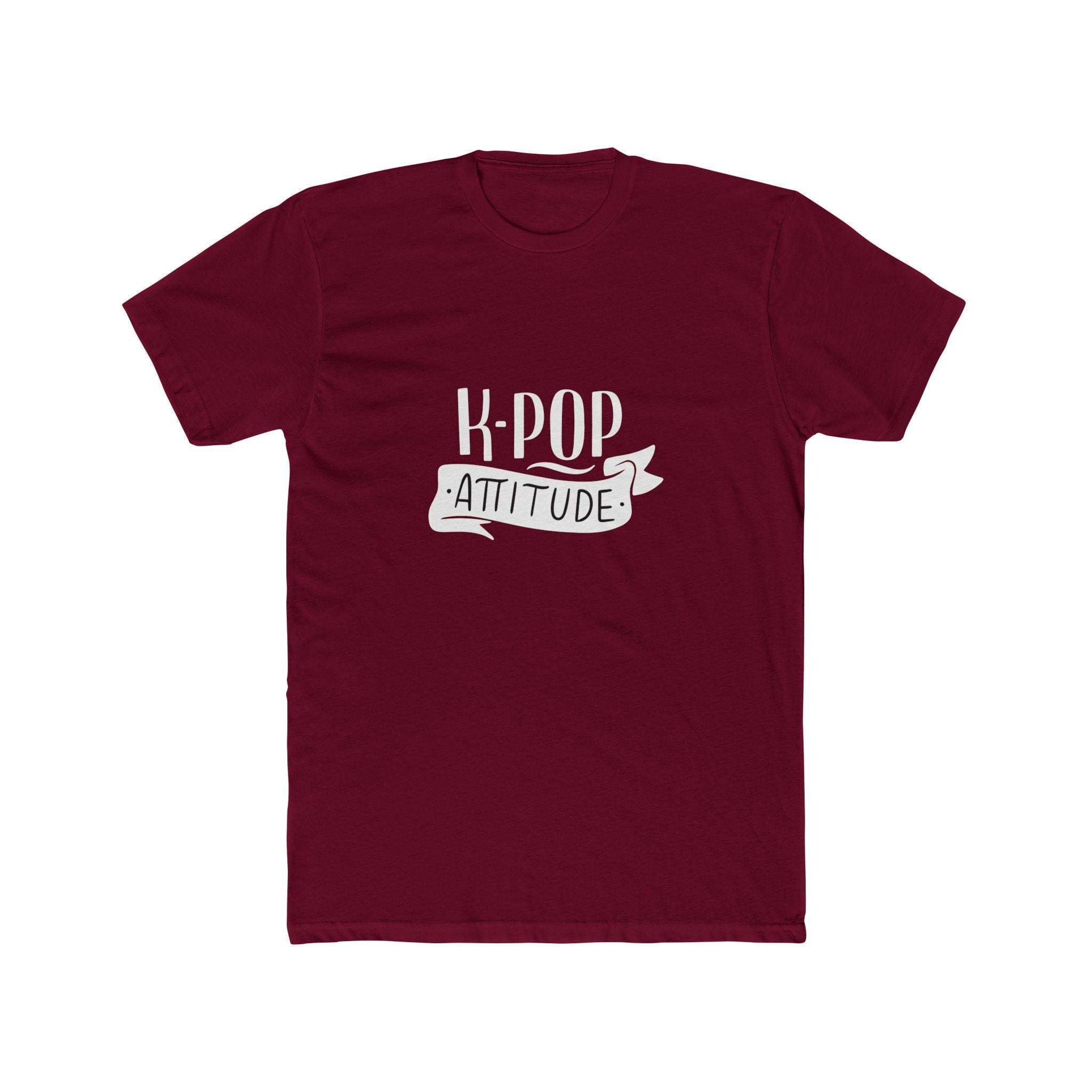 K-Pop Attitude Design Unisex Cotton Crew Tee, Bold and Trendy, Perfect for K-Pop Fans, Comfortable & Stylish, Great Gift for Music Lovers