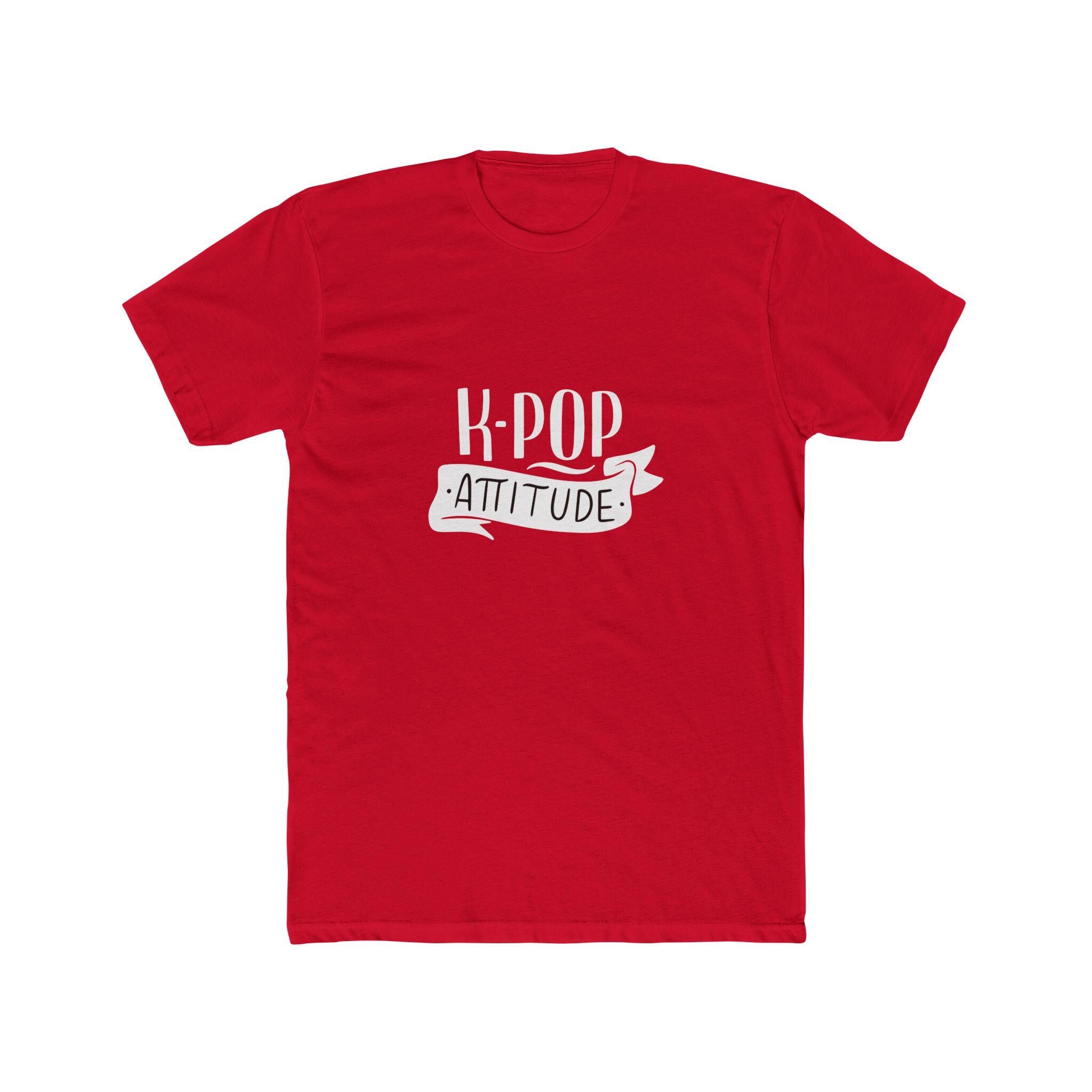 K-Pop Attitude Design Unisex Cotton Crew Tee, Bold and Trendy, Perfect for K-Pop Fans, Comfortable & Stylish, Great Gift for Music Lovers
