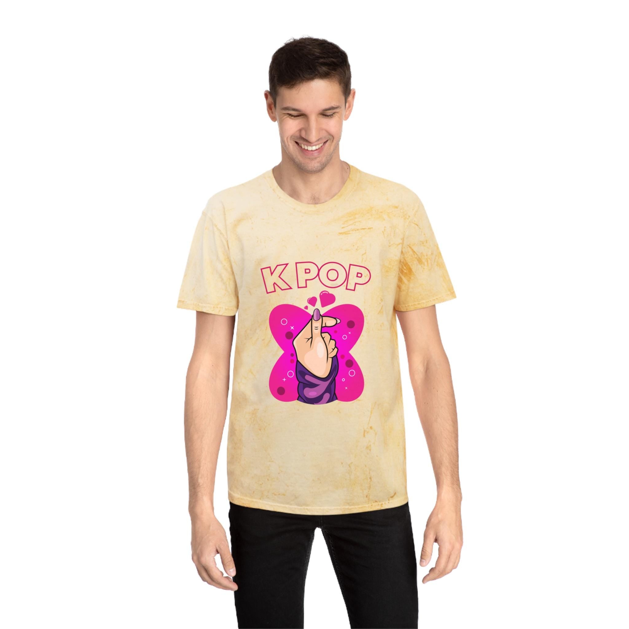 I Love K-Pop Unisex Color Blast T-Shirt, Trendy & Vibrant, Perfect for K-Pop Fans, Comfortable and Stylish Gift for Music Lovers