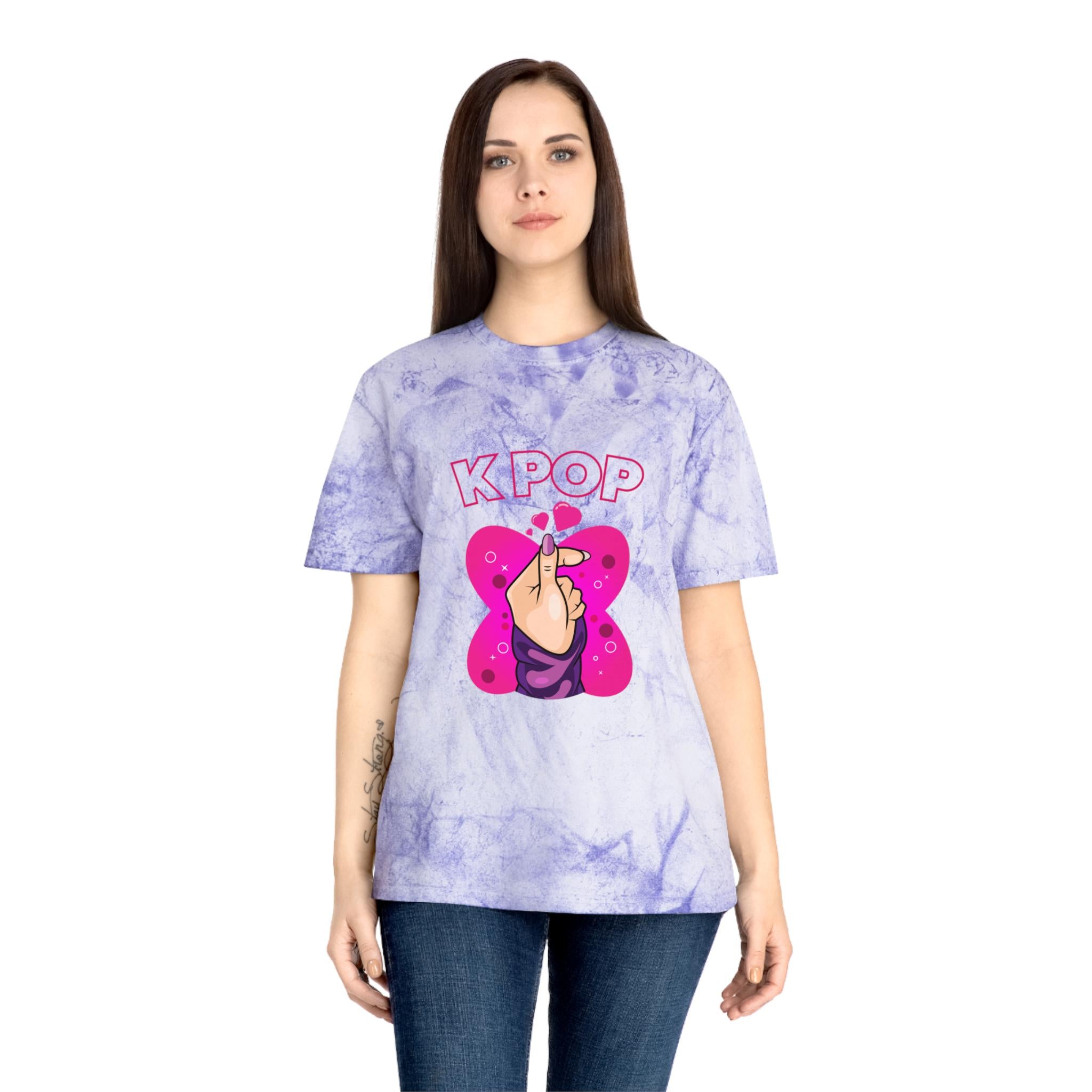 I Love K-Pop Unisex Color Blast T-Shirt, Trendy & Vibrant, Perfect for K-Pop Fans, Comfortable and Stylish Gift for Music Lovers