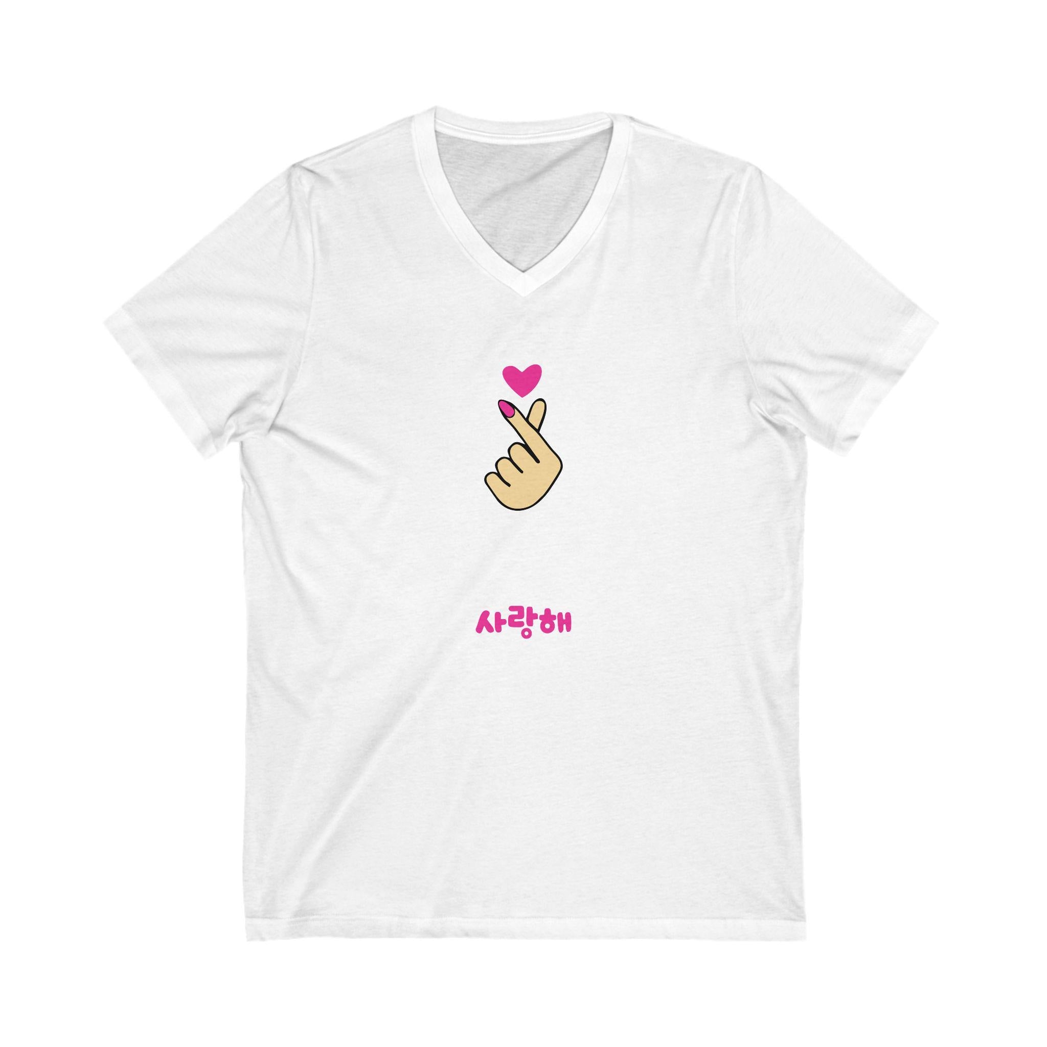 Pick Finger Oppa Chinese Unisex Jersey Short Sleeve V-Neck Tee, Trendy & Comfortable, Perfect for K-Drama Fans, K-Pop Lovers and Casual Wear