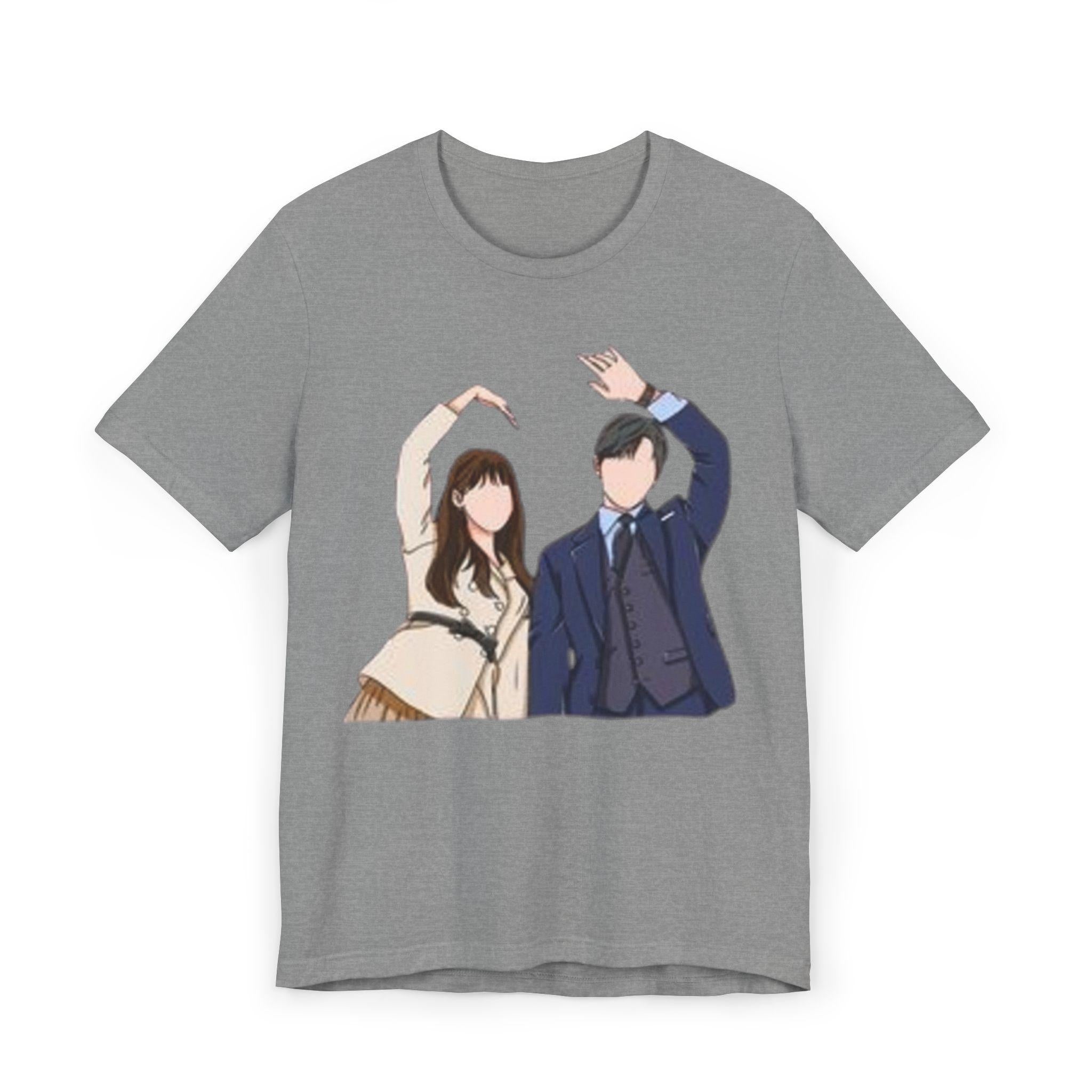 K-Drama Dancing Man and Woman Unisex Jersey T-Shirt, Stylish and Comfortable, Perfect for K-Drama Fans, Trendy Dance Lovers Shirt