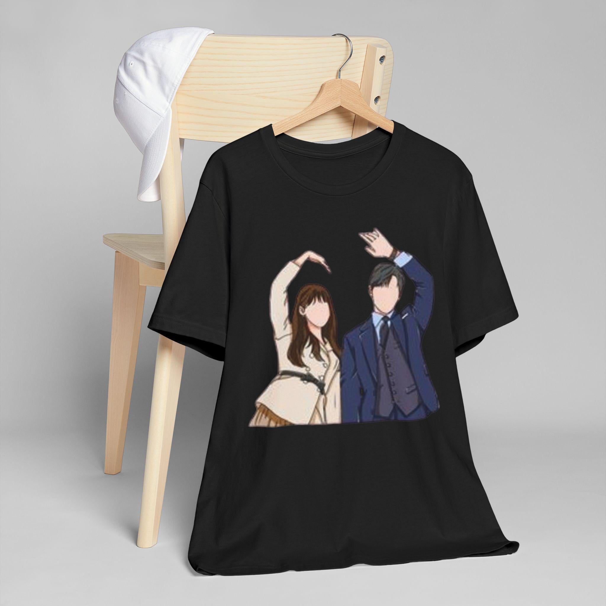 K-Drama Dancing Man and Woman Unisex Jersey T-Shirt, Stylish and Comfortable, Perfect for K-Drama Fans, Trendy Dance Lovers Shirt