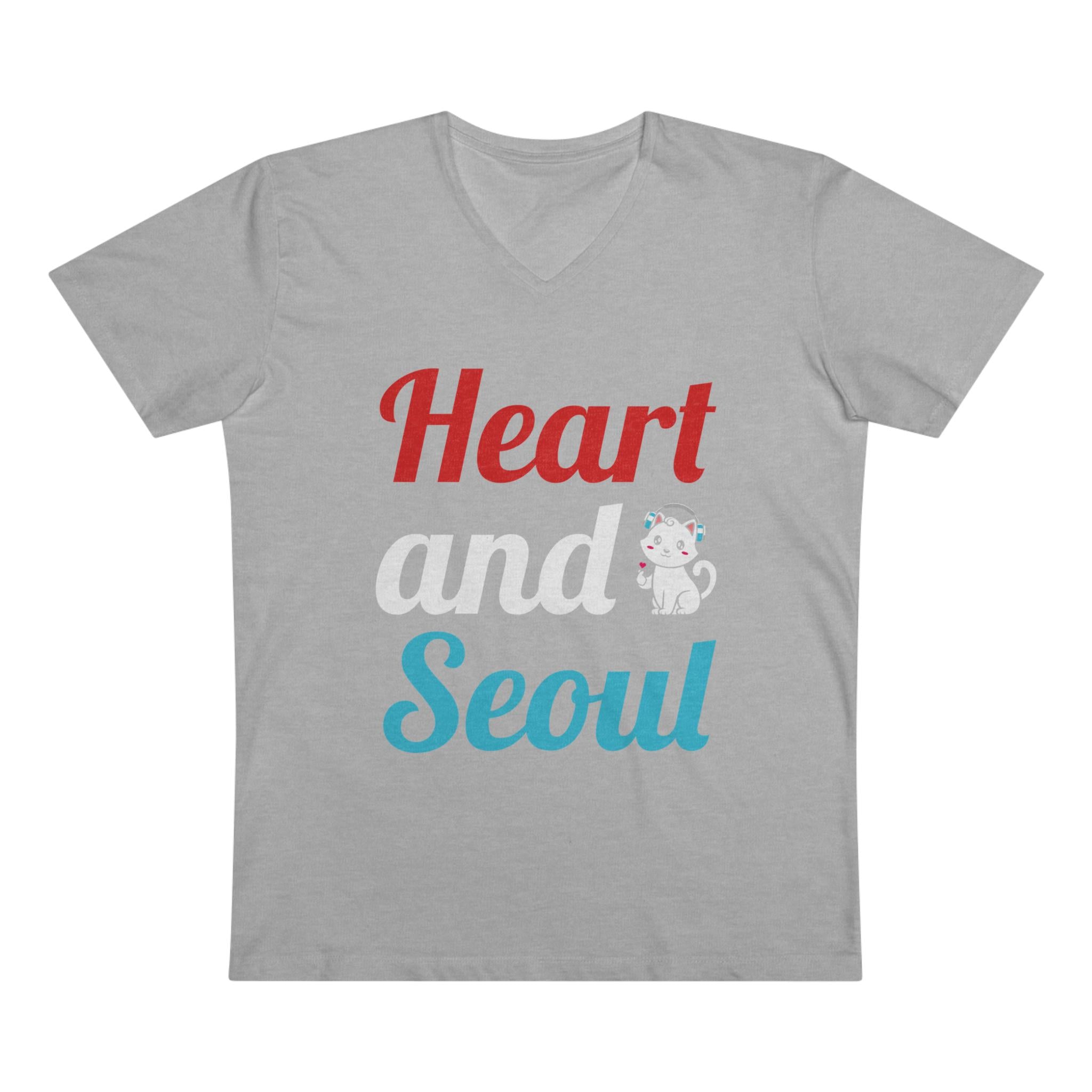 Heart and Soul Men Presenter V-Neck - Camisa estilosa com decote em V para homens, top casual confortável para o dia a dia
