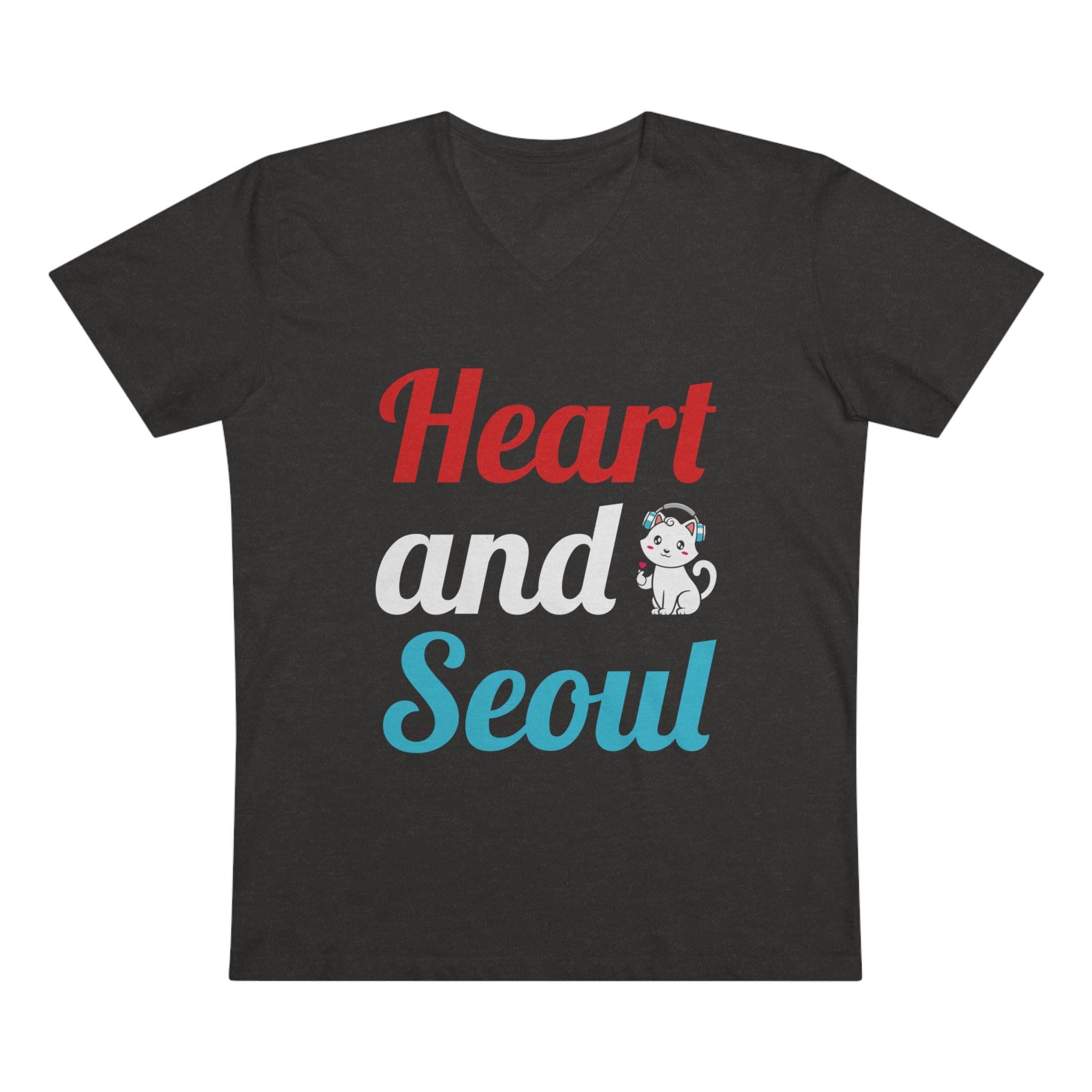Heart and Soul Men Presenter V-Neck - Camisa estilosa com decote em V para homens, top casual confortável para o dia a dia
