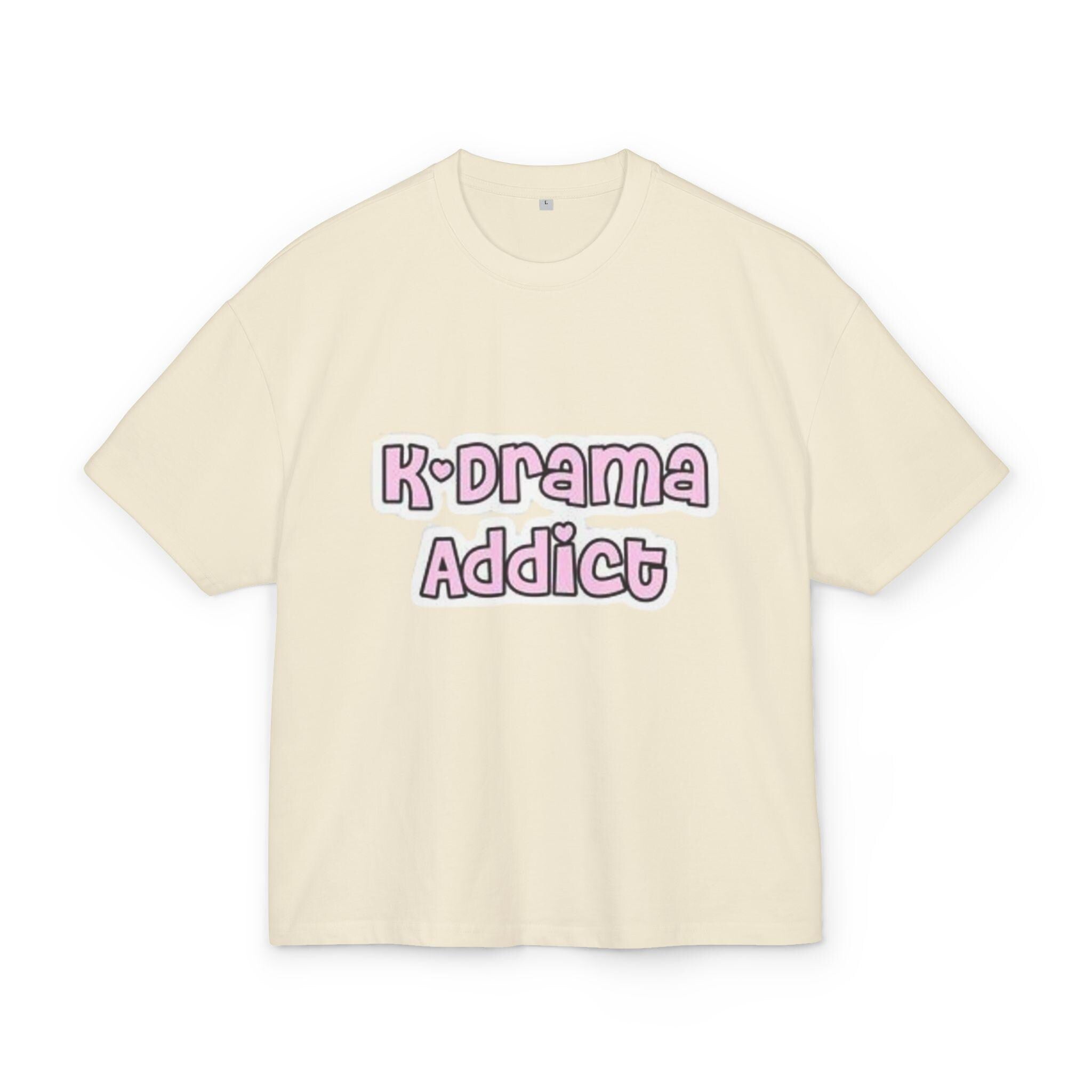 K-Drama Addict Unisex Ultra Heavy Cotton Box Tee, Comfortable & Stylish, Perfect for K-Drama Fans, Trendy Gift for Drama Lovers