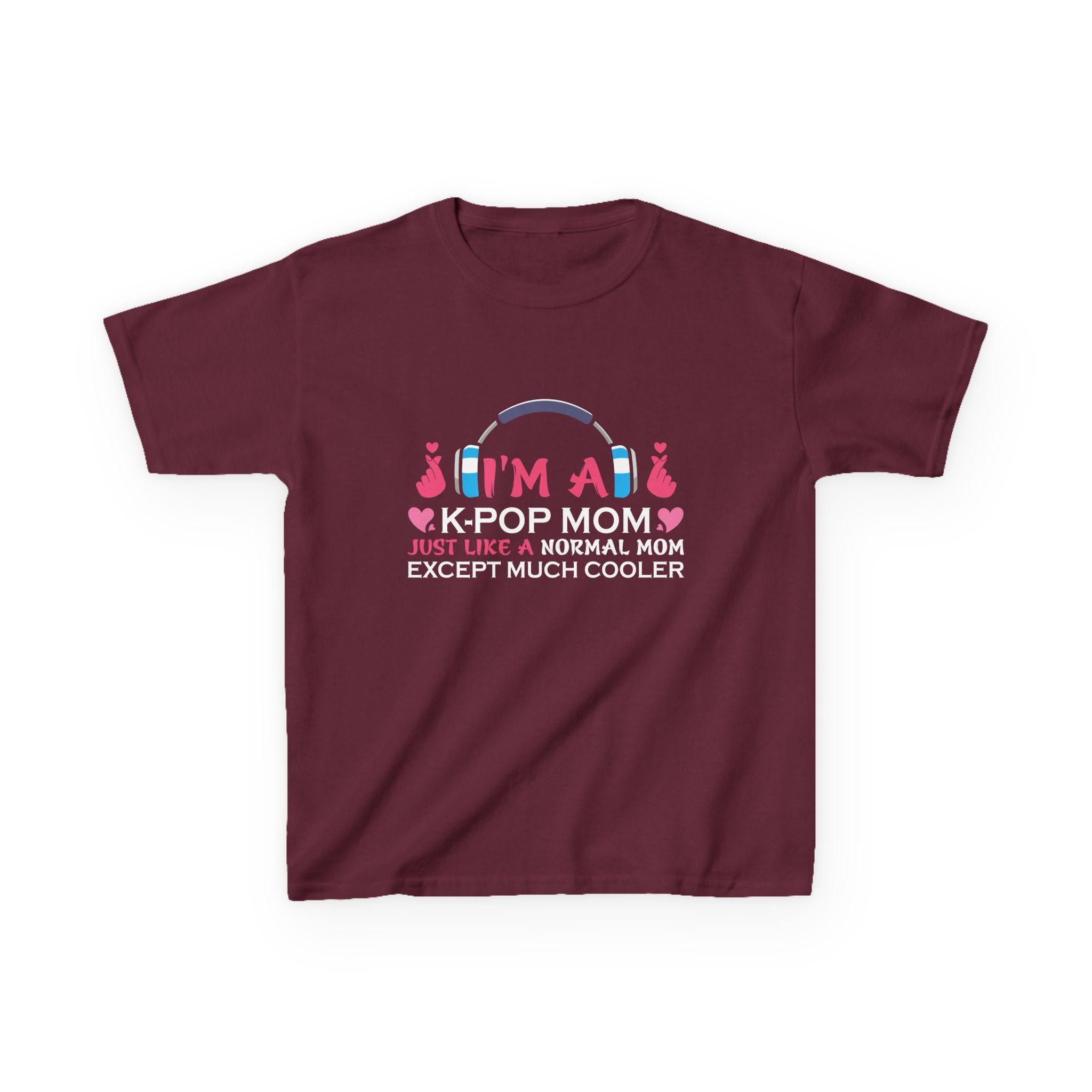 K-Pop Mom Kids Heavy Cotton Tee, Trendy K-Pop Shirt for Moms & Kids, Perfect Gift for K-Pop Fans, Cooler Than Normal Moms
