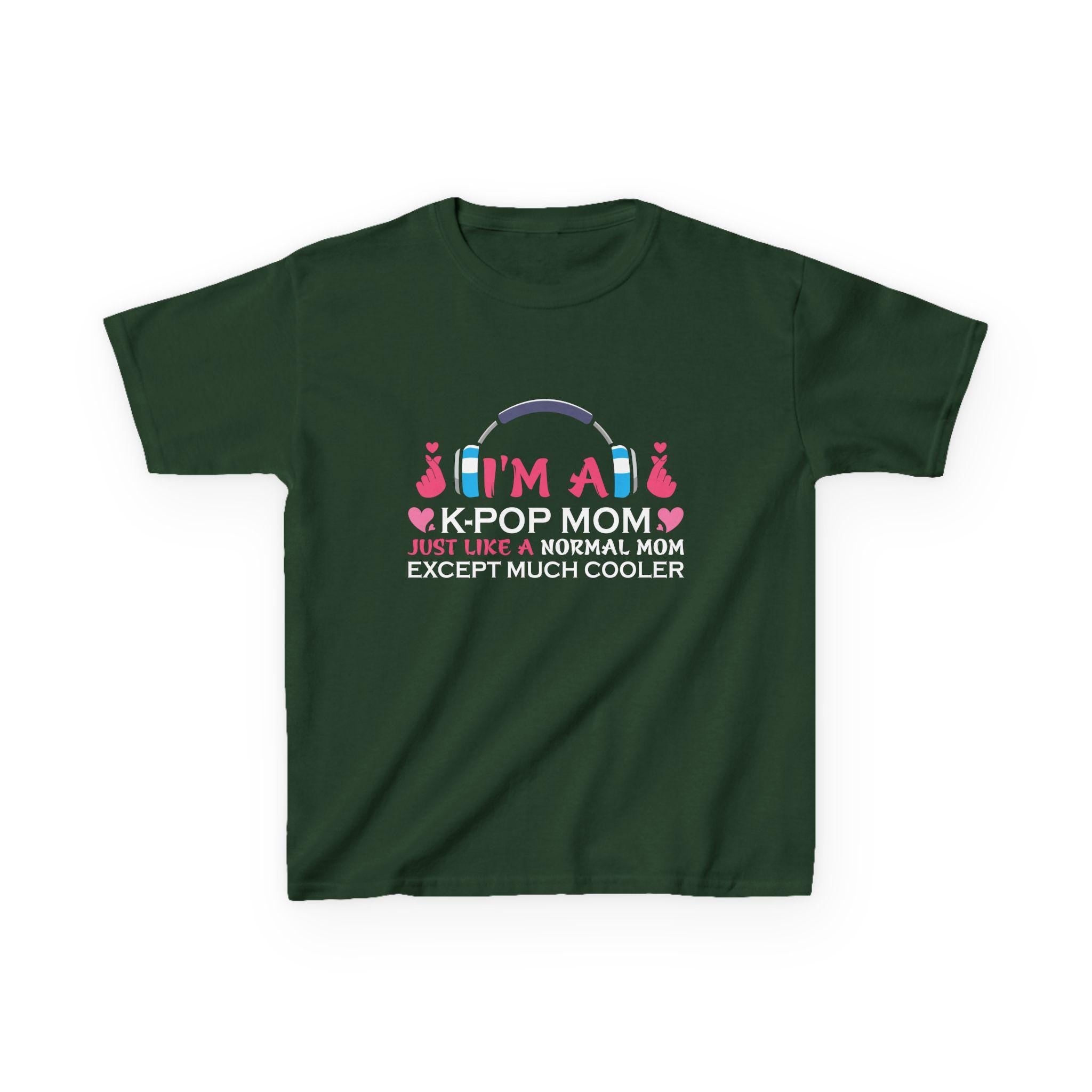 K-Pop Mom Kids Heavy Cotton Tee, Trendy K-Pop Shirt for Moms & Kids, Perfect Gift for K-Pop Fans, Cooler Than Normal Moms