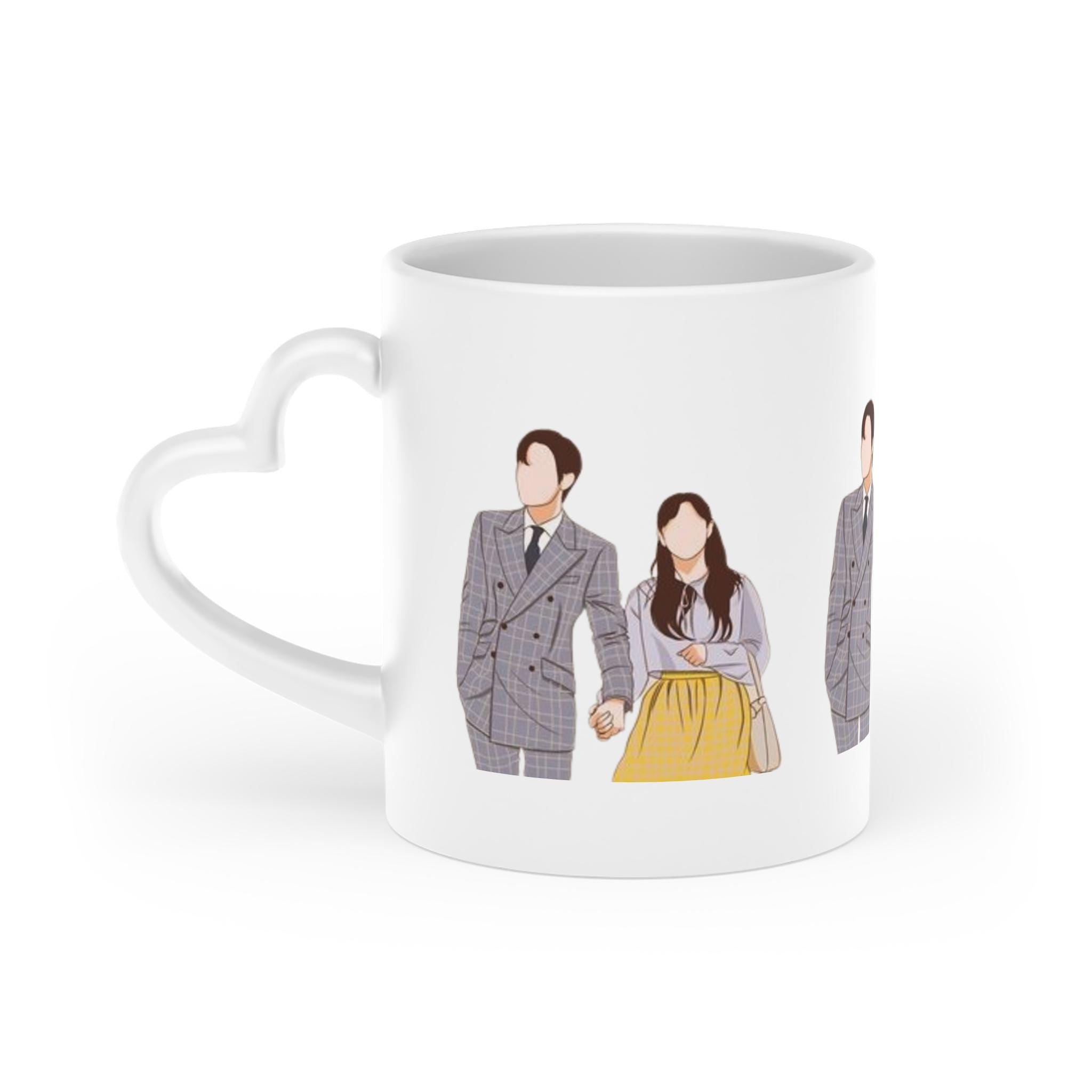 Heart C-Drama K-Drama Heart-Shaped Mug  Adorable Heart Mug for K-Drama & C-Drama  Unique Gift Idea for Drama Lovers, Ceramic Coffee Mug