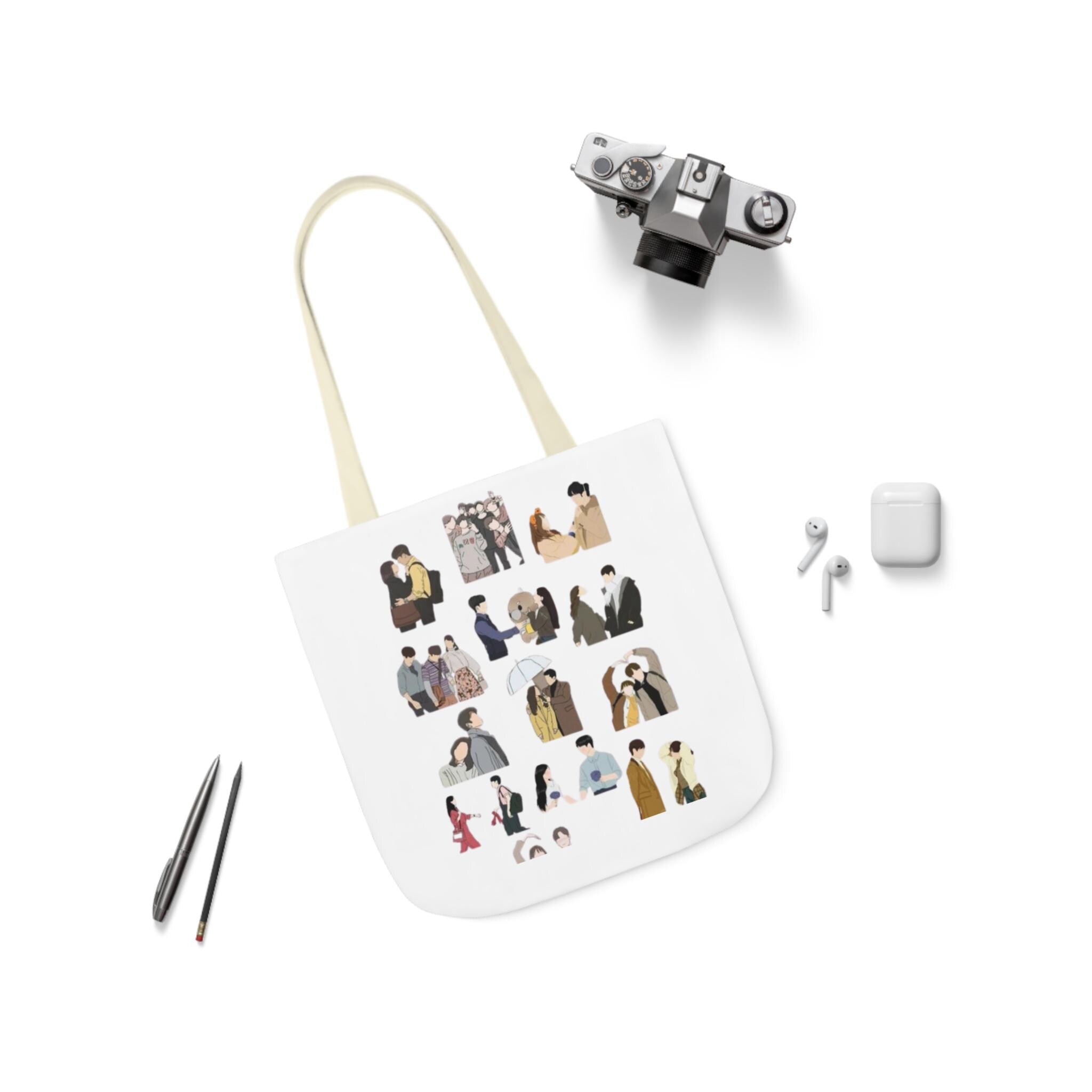 K-Drama Cotton Canvas Tote Bag, Korean Drama Tote Bag, Kdrama Tote Bag, Korean Aesthetic Tote Bag, Korean Drama Gifts, Kdrama Merch Tote Bag