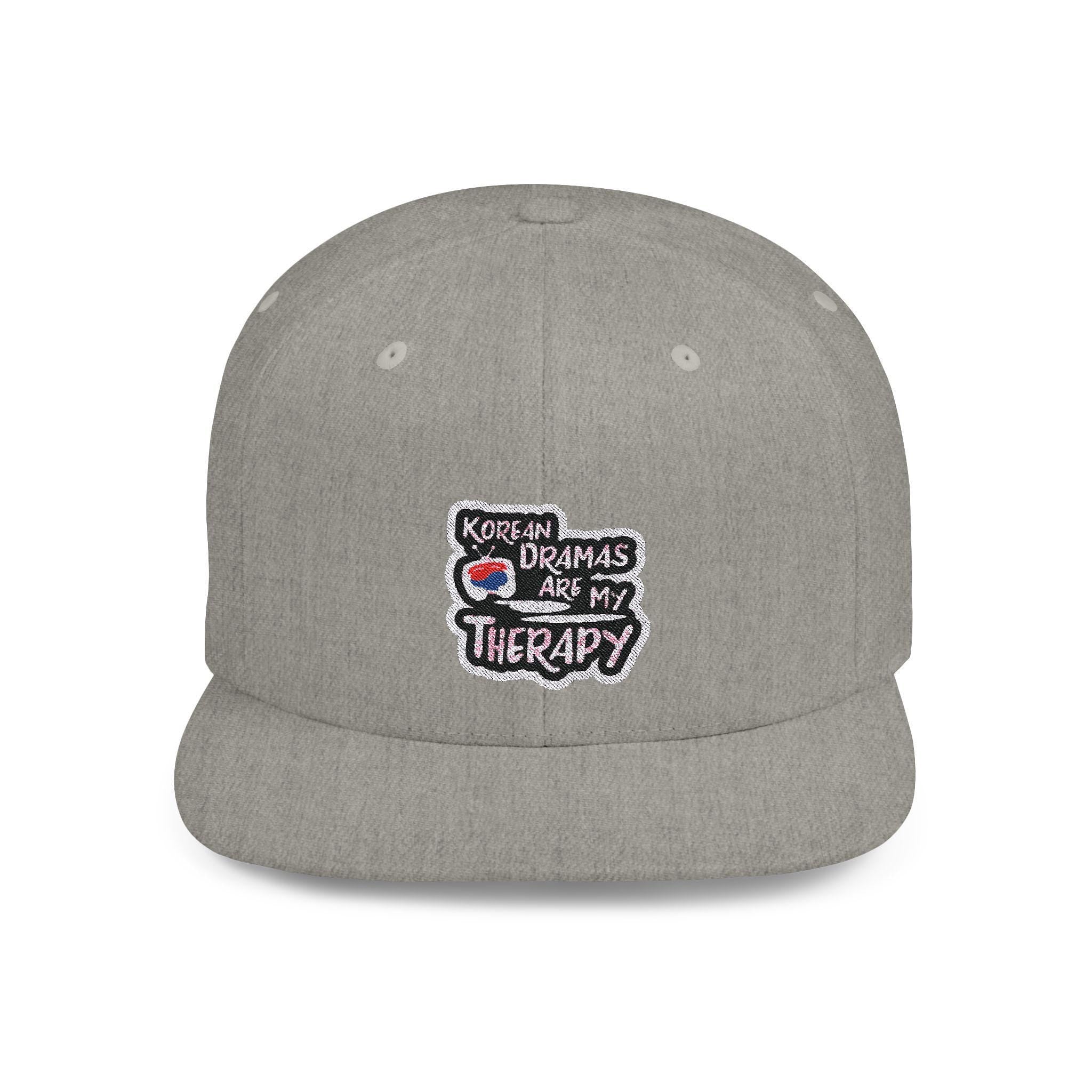 Korean Dramas Are My Therapy Flat Bill Snapback Hat, Embroidered Korean Drama Hat, Adjustable Cap, Korean Drama Fan Hat, Embroidered Dad Cap