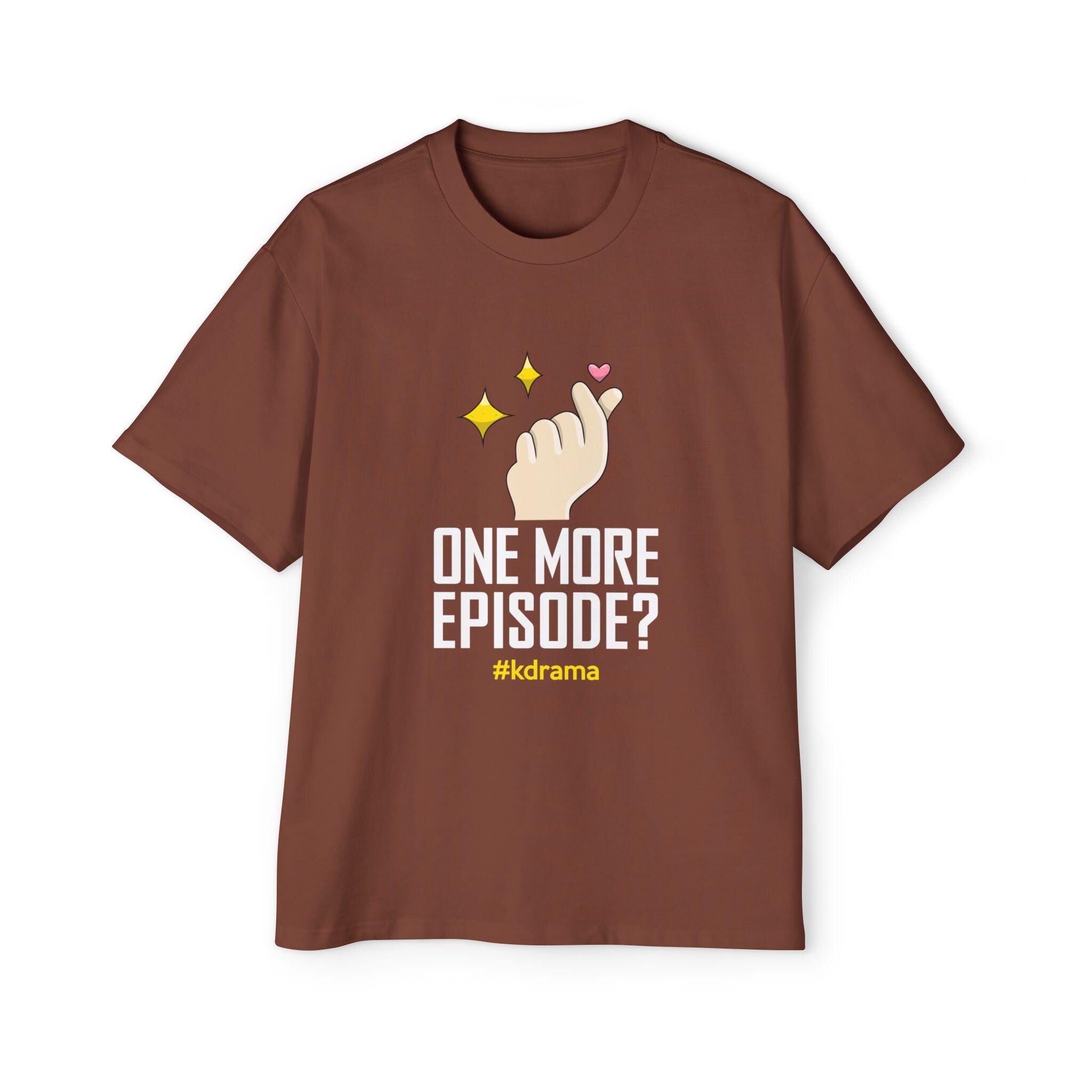One More Episode K-Drama Men's Heavy Oversized Tee, Comfortable & Stylish, Perfect for K-Drama Binge-Watching, Trendy Gift for Fans