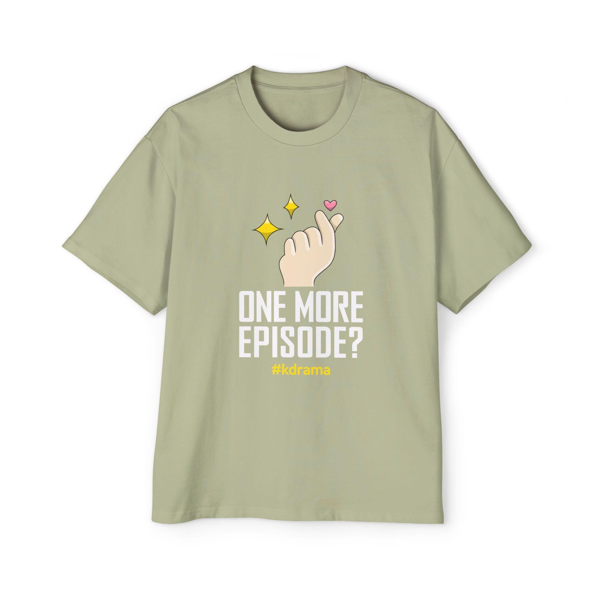One More Episode K-Drama Men's Heavy Oversized Tee, Comfortable & Stylish, Perfect for K-Drama Binge-Watching, Trendy Gift for Fans