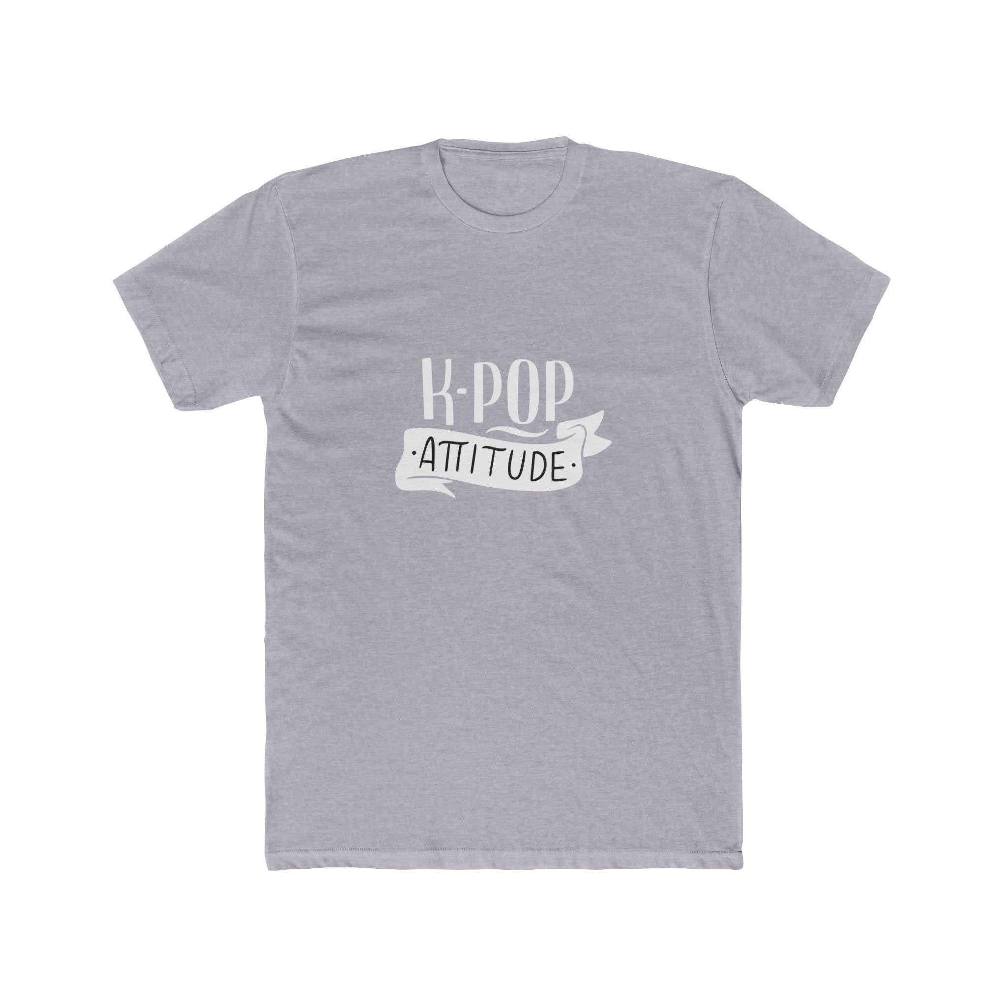 K-Pop Attitude Design Unisex Cotton Crew Tee, Bold and Trendy, Perfect for K-Pop Fans, Comfortable & Stylish, Great Gift for Music Lovers