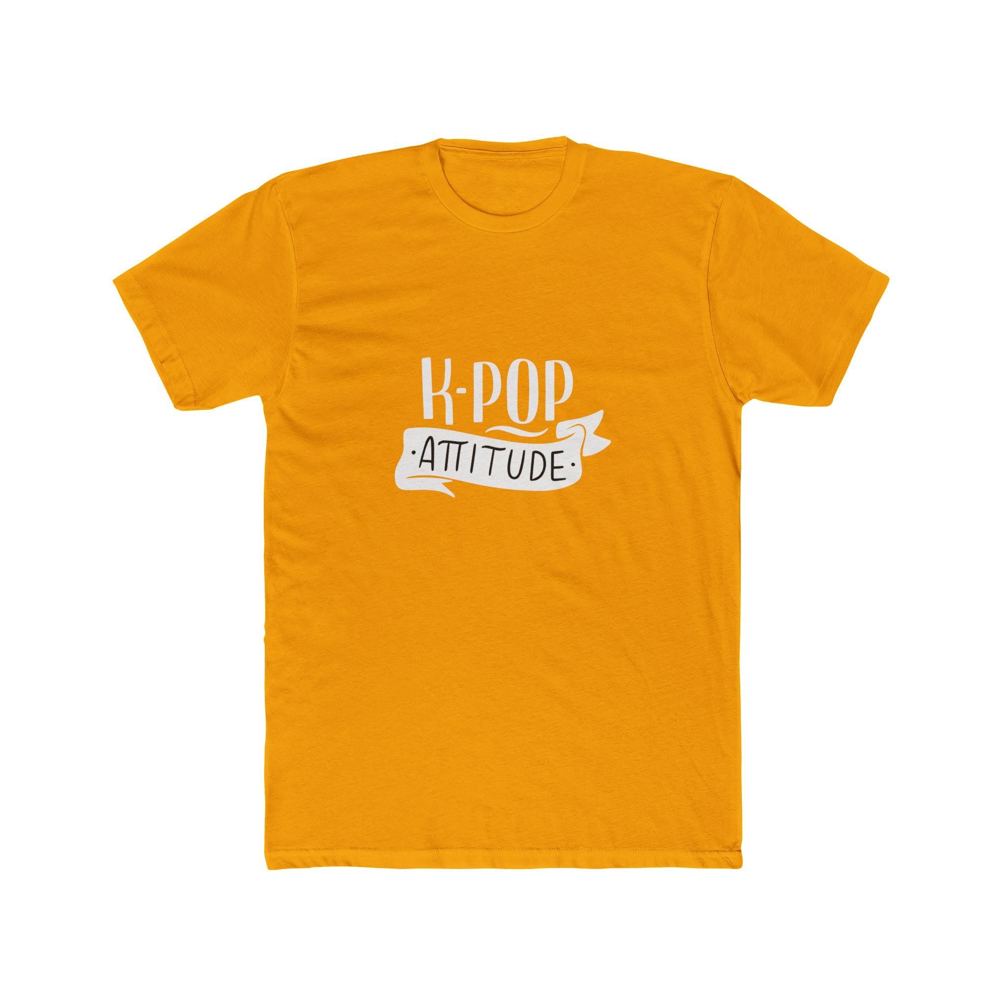 K-Pop Attitude Design Unisex Cotton Crew Tee, Bold and Trendy, Perfect for K-Pop Fans, Comfortable & Stylish, Great Gift for Music Lovers