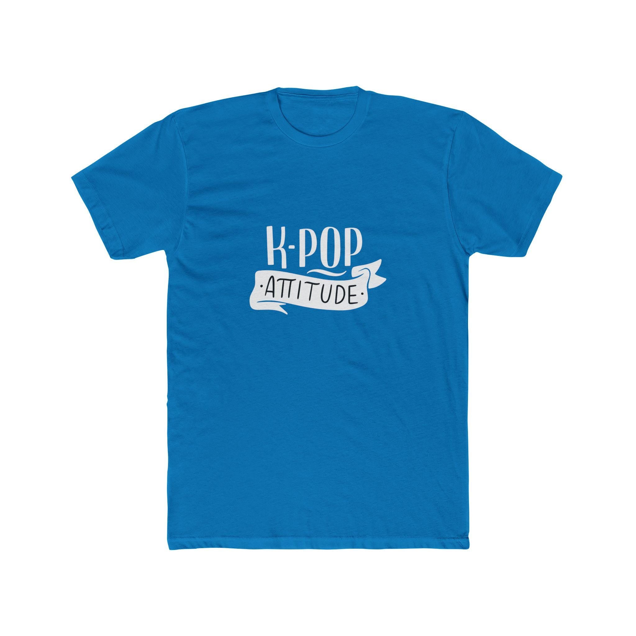K-Pop Attitude Design Unisex Cotton Crew Tee, Bold and Trendy, Perfect for K-Pop Fans, Comfortable & Stylish, Great Gift for Music Lovers