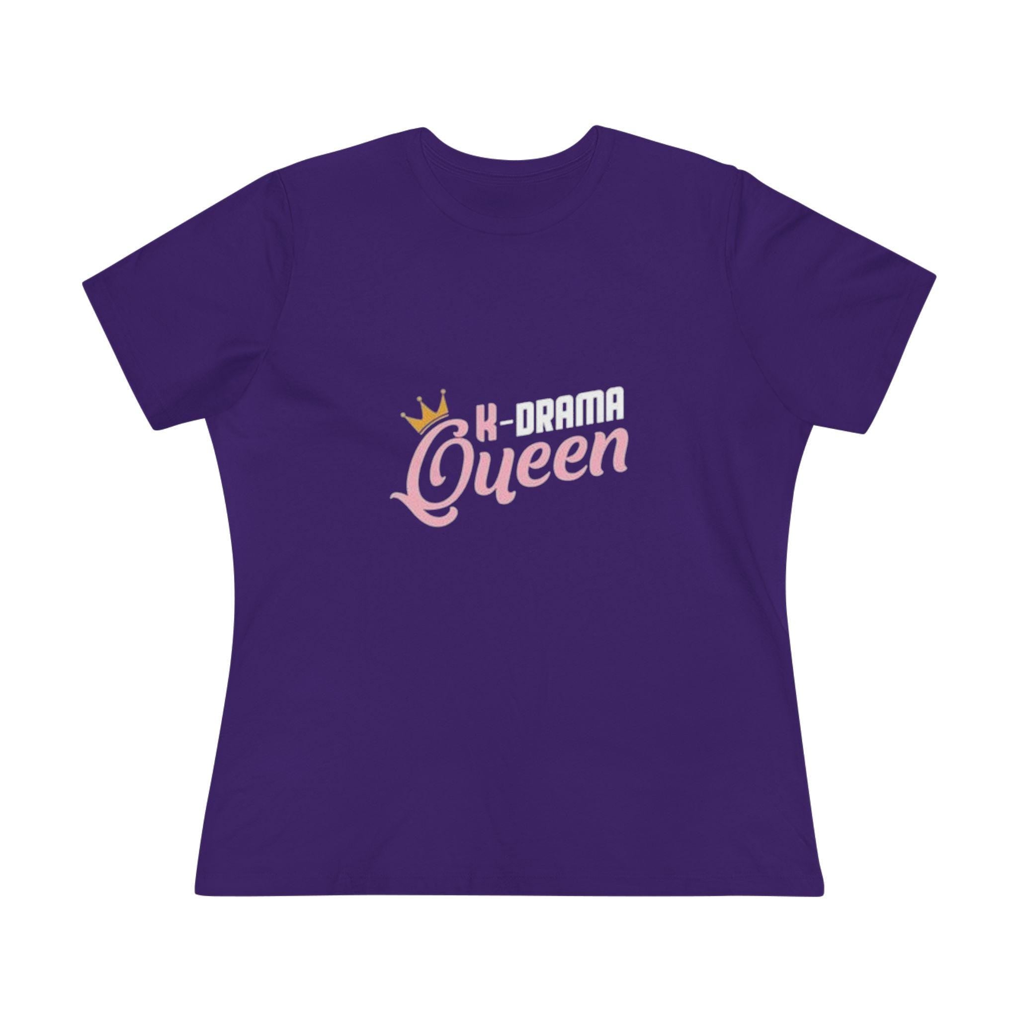 K-Drama Queen Womens Cotton Tee, Stylish & Comfortable, Perfect for K-Drama Fans, Trendy Gift for Drama Lovers, Casual Wear Tee