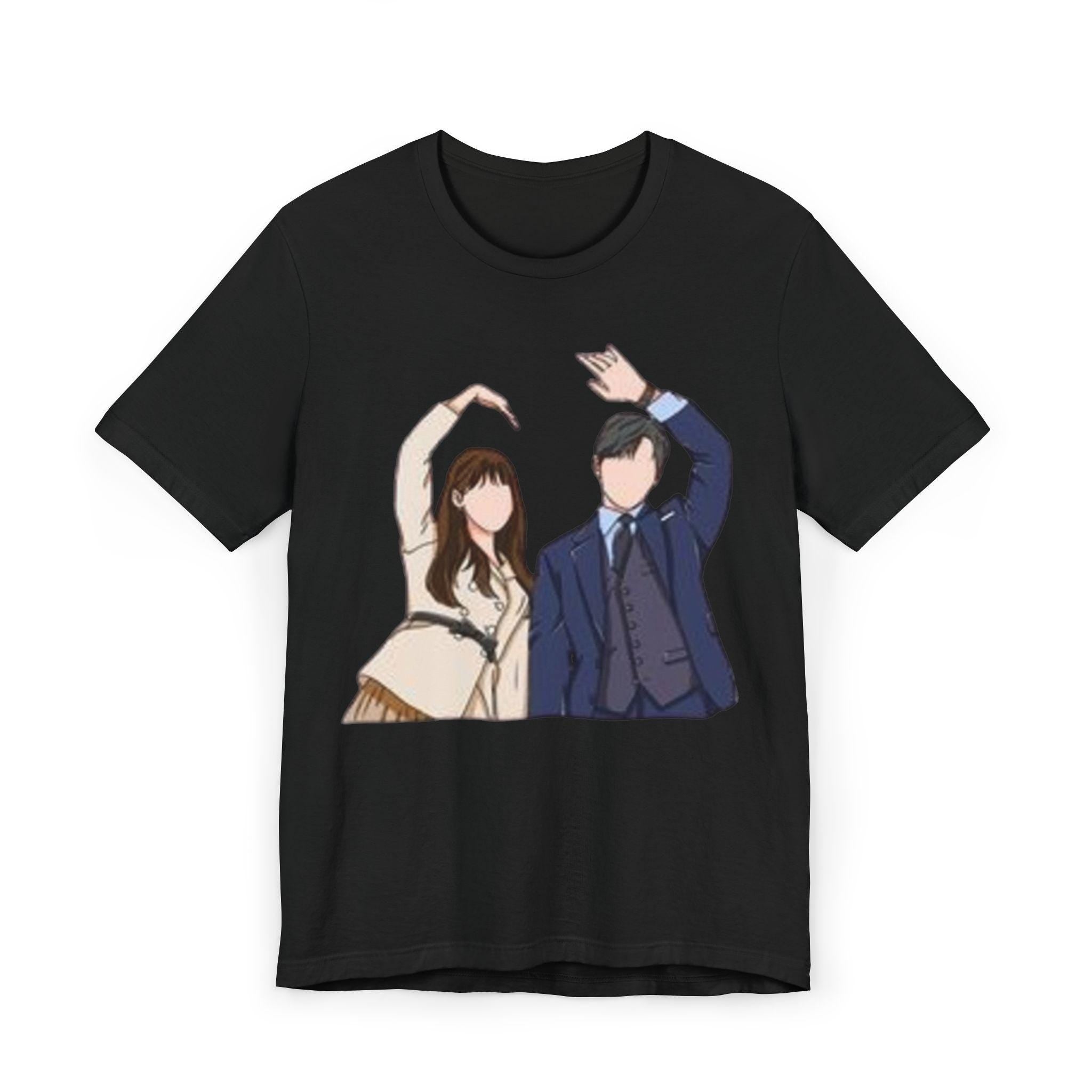 K-Drama Dancing Man and Woman Unisex Jersey T-Shirt, Stylish and Comfortable, Perfect for K-Drama Fans, Trendy Dance Lovers Shirt
