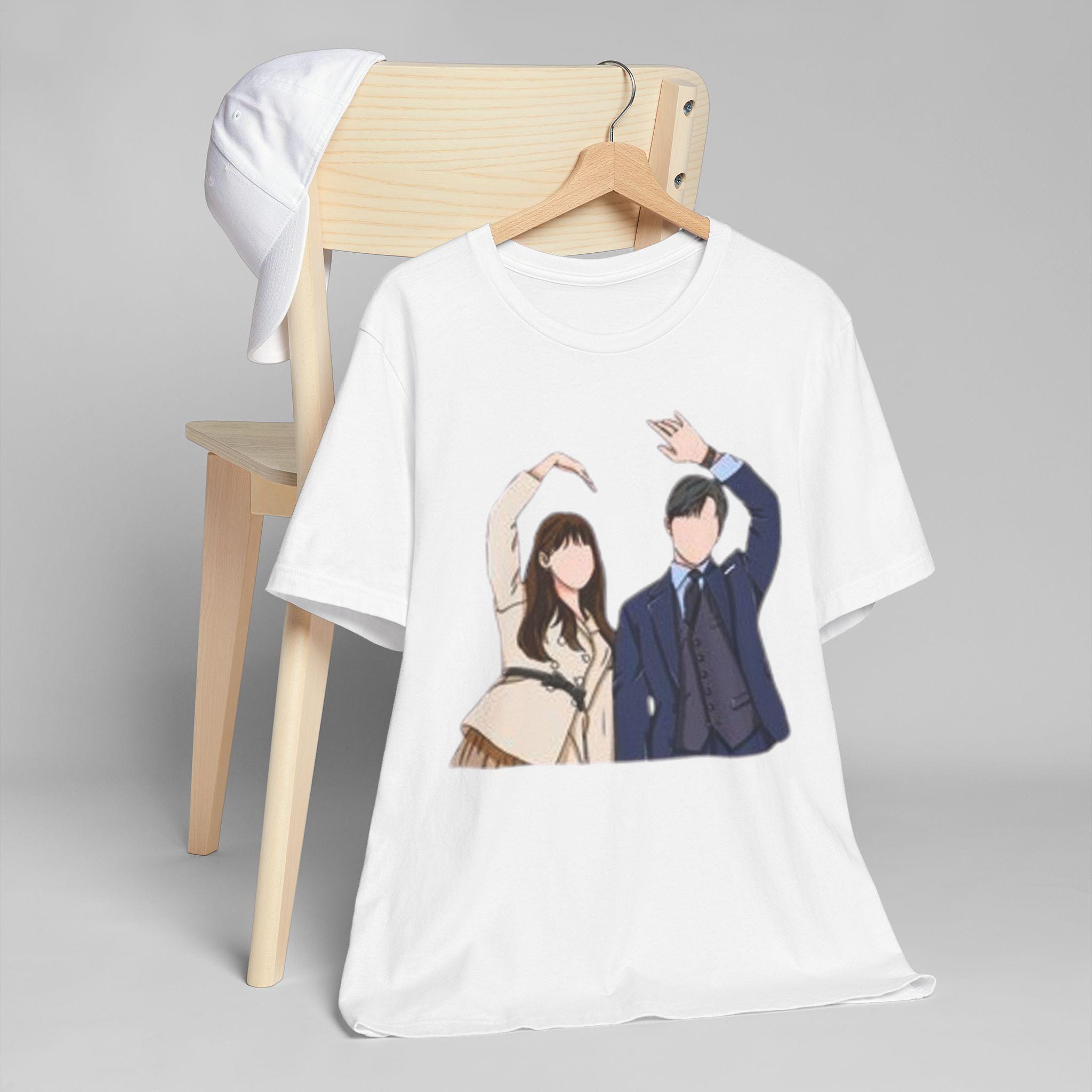 K-Drama Dancing Man and Woman Unisex Jersey T-Shirt, Stylish and Comfortable, Perfect for K-Drama Fans, Trendy Dance Lovers Shirt