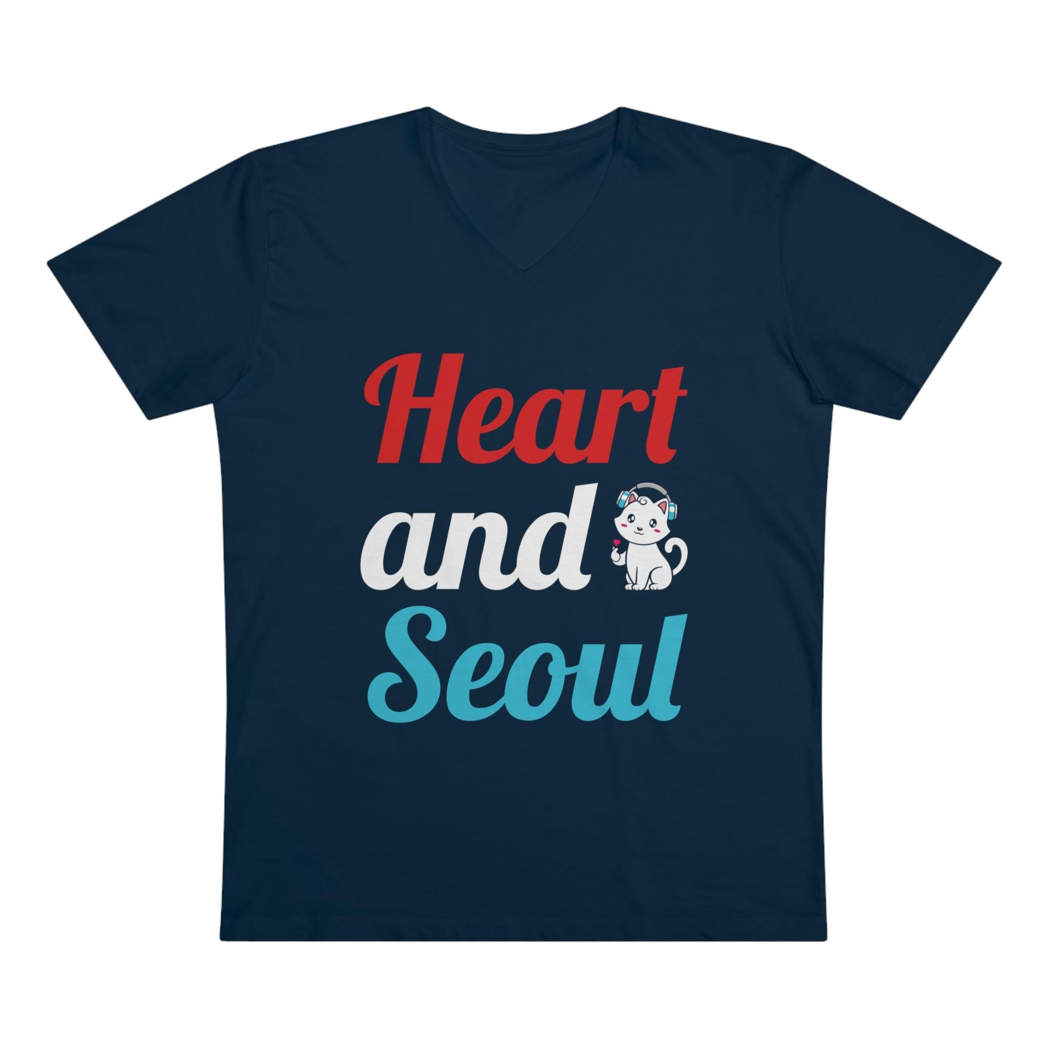 Heart and Soul Men Presenter V-Neck - Camisa estilosa com decote em V para homens, top casual confortável para o dia a dia