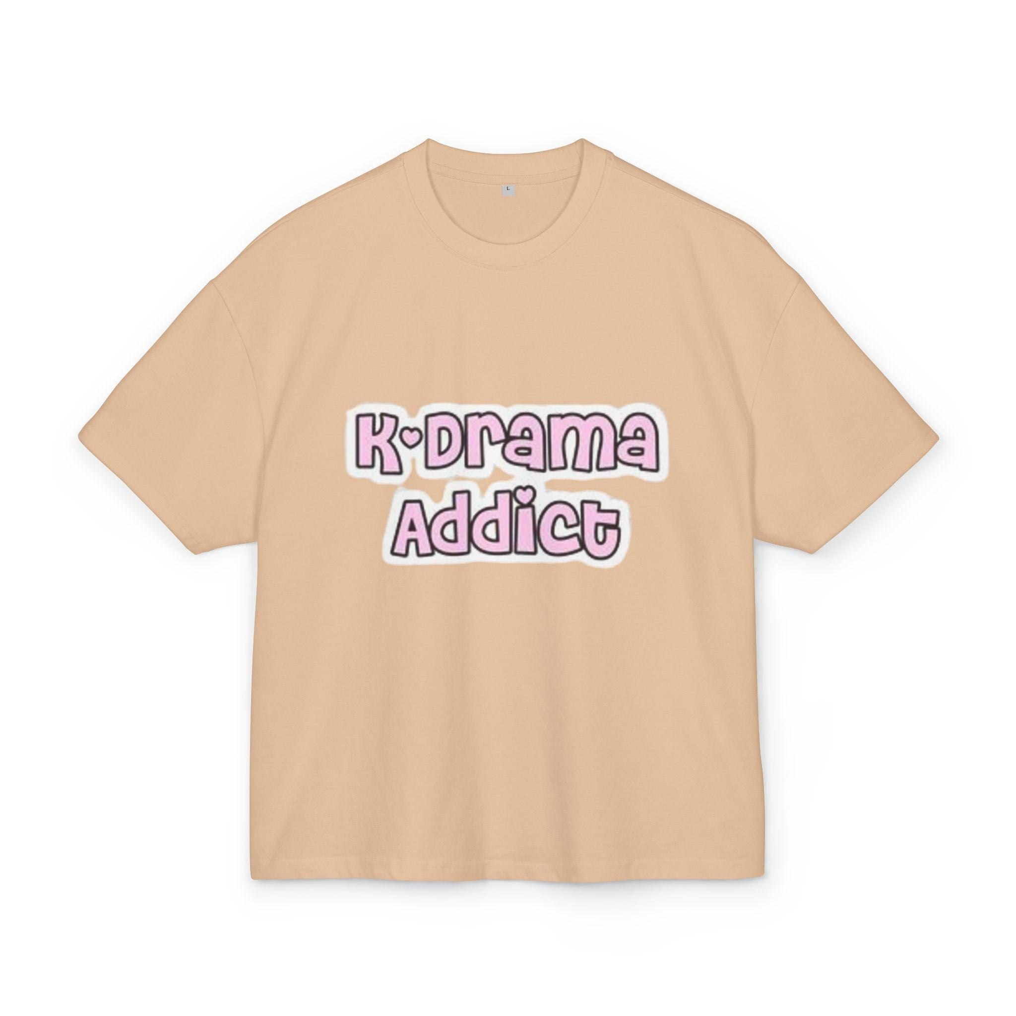 K-Drama Addict Unisex Ultra Heavy Cotton Box Tee, Comfortable & Stylish, Perfect for K-Drama Fans, Trendy Gift for Drama Lovers