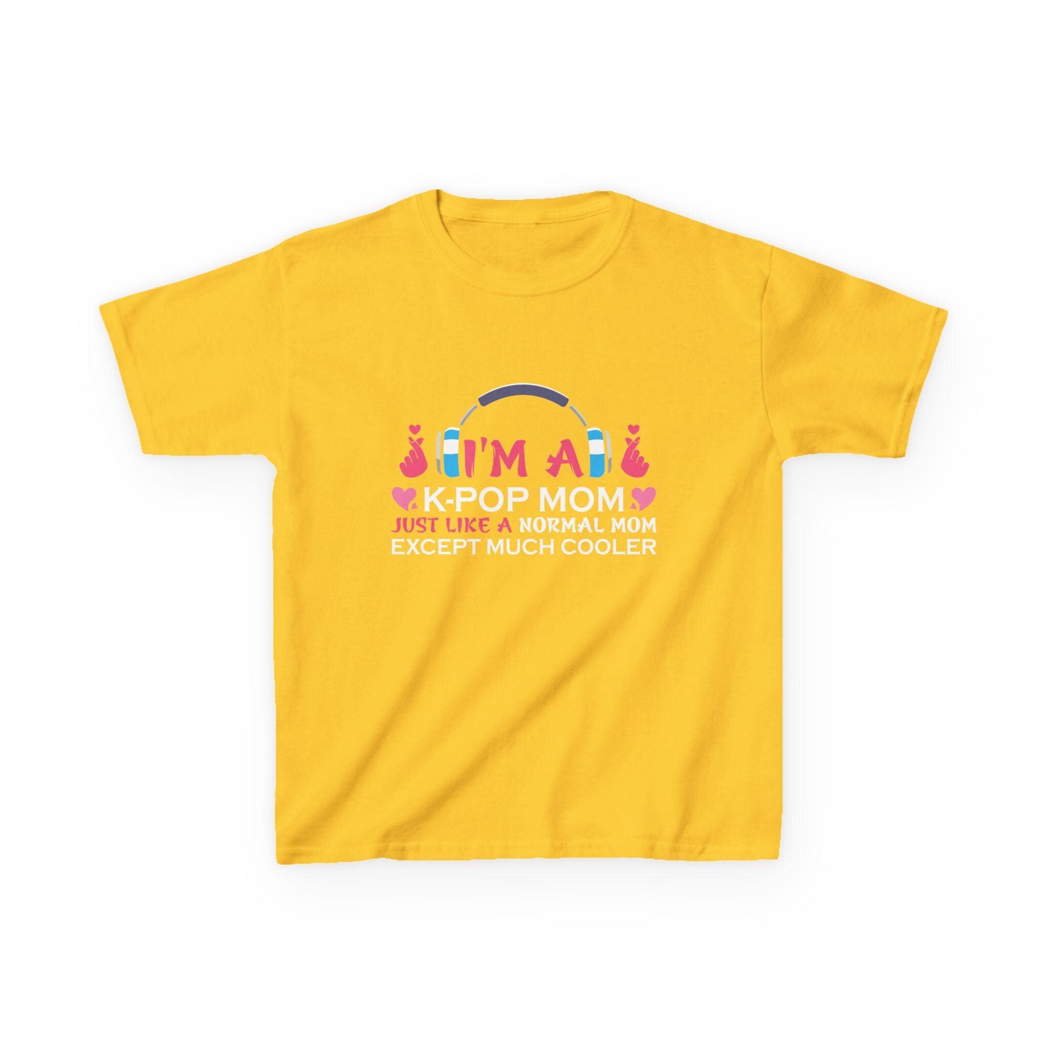 K-Pop Mom Kids Heavy Cotton Tee, Trendy K-Pop Shirt for Moms & Kids, Perfect Gift for K-Pop Fans, Cooler Than Normal Moms
