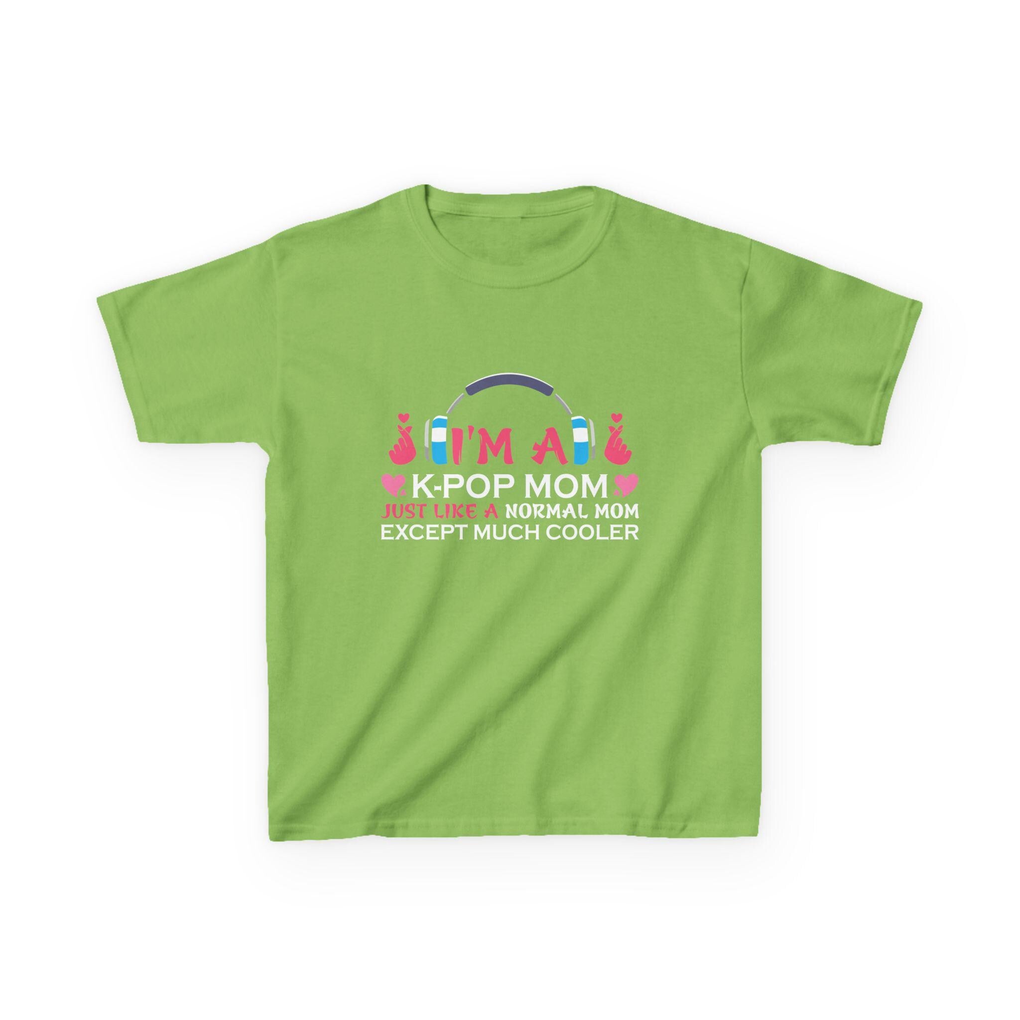 K-Pop Mom Kids Heavy Cotton Tee, Trendy K-Pop Shirt for Moms & Kids, Perfect Gift for K-Pop Fans, Cooler Than Normal Moms
