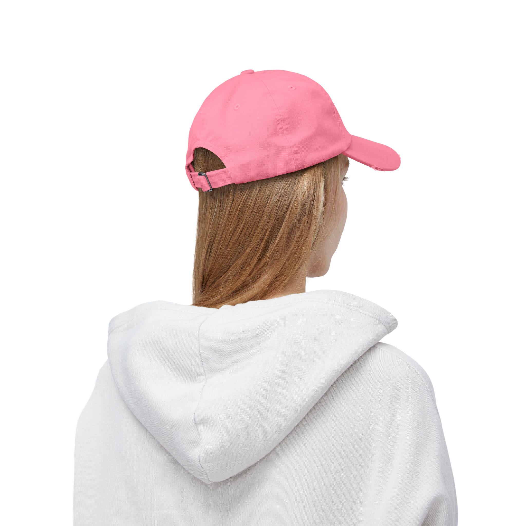 Twice the Feels Baby Graphic K-Drama Distressed Cap, K-Pop Embroidered Hat, Korean Drama Hat, Baseball Cap for K-Drama Fans, Adjustable Hat