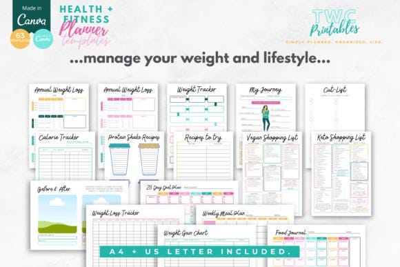 Health and Fitness Planner, Health Planner, Fitness planner, Daily Planner, Weekly Planner