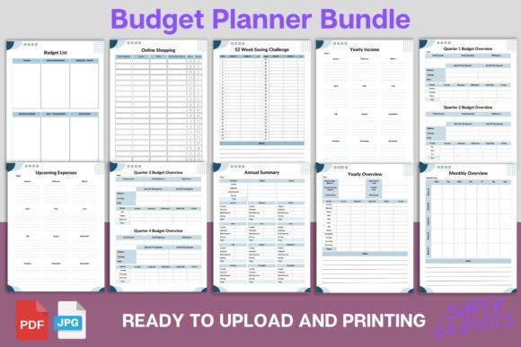Budget planner, Finance Planner, Weekly Budget, Monthly Budget, Yearly Planner