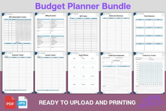 Budget planner, Finance Planner, Weekly Budget, Monthly Budget, Yearly Planner