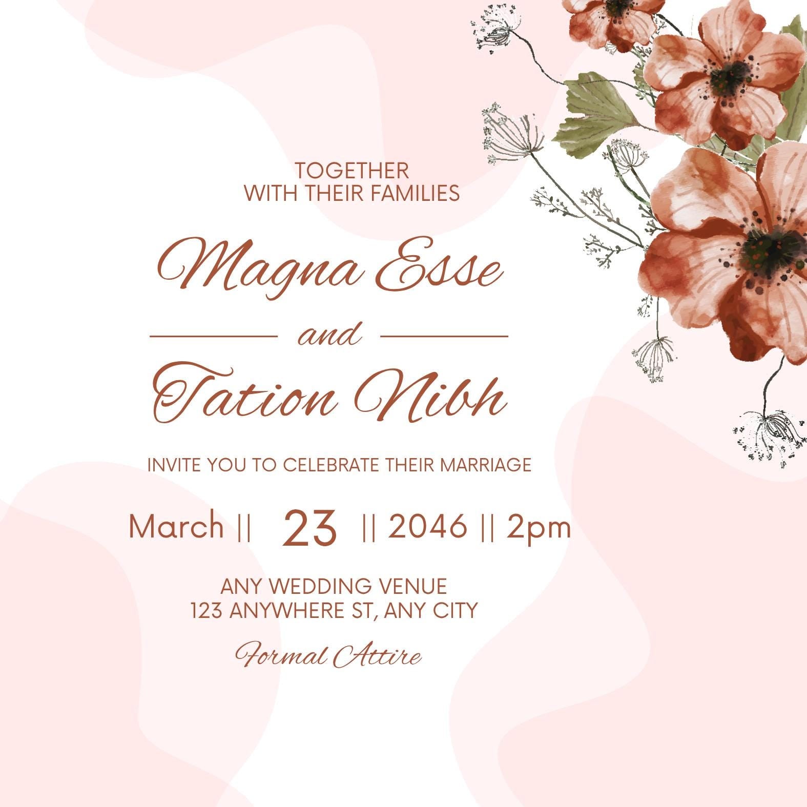 Wedding Invitation Templates, Printable Wedding Invite