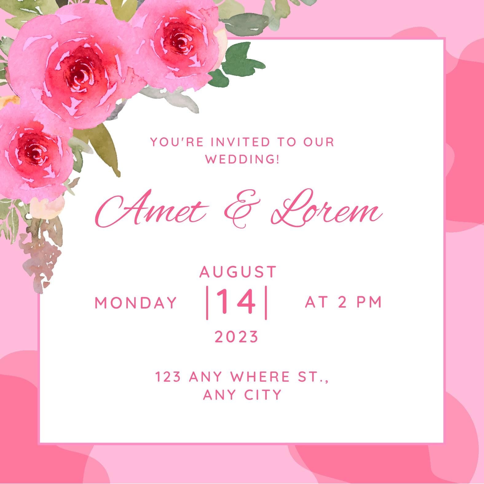 Wedding Invitation Templates, Printable Wedding Invite